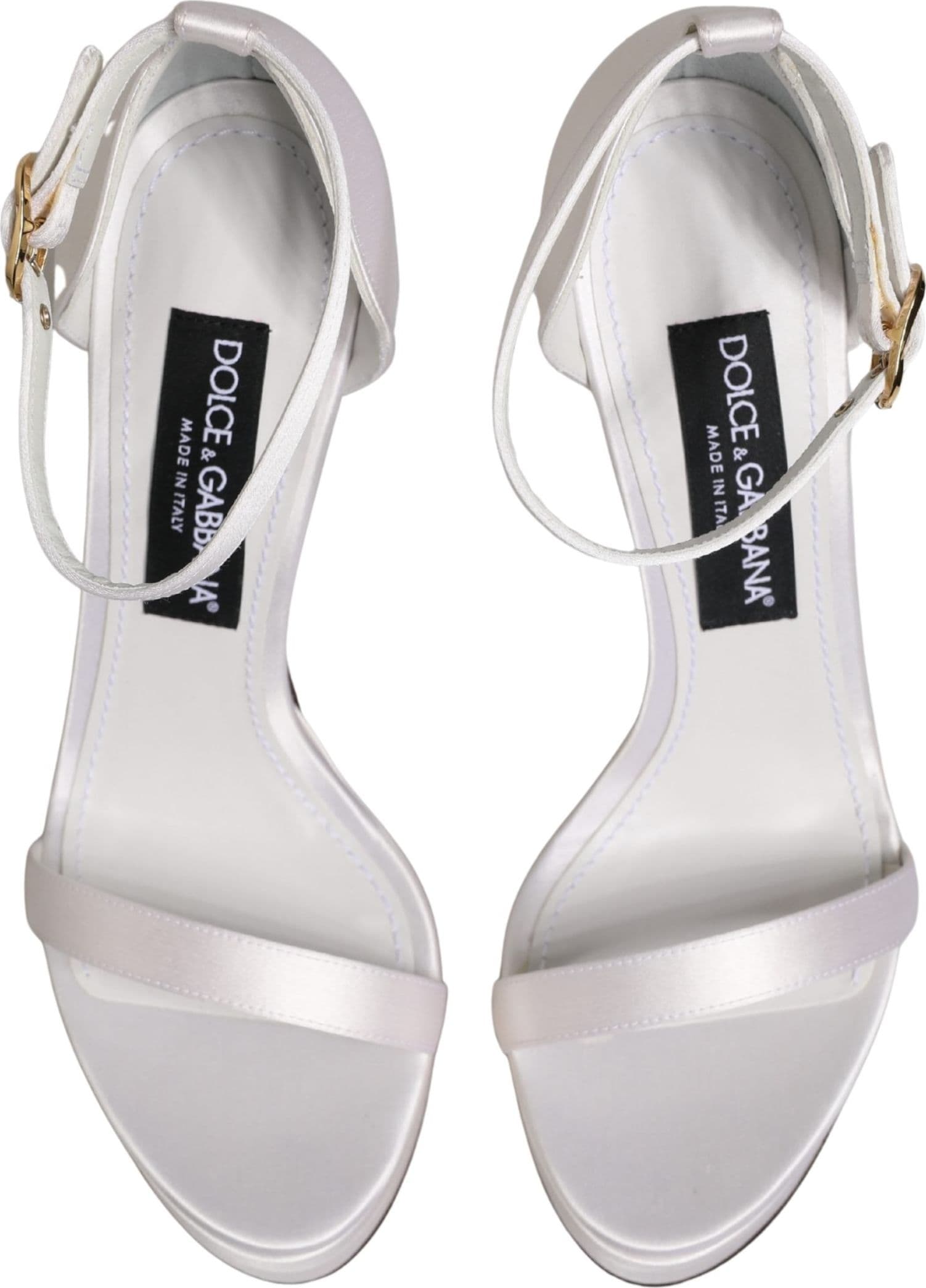 Dolce & Gabbana White Platform Ankle Strap Sandals Shoes - 3