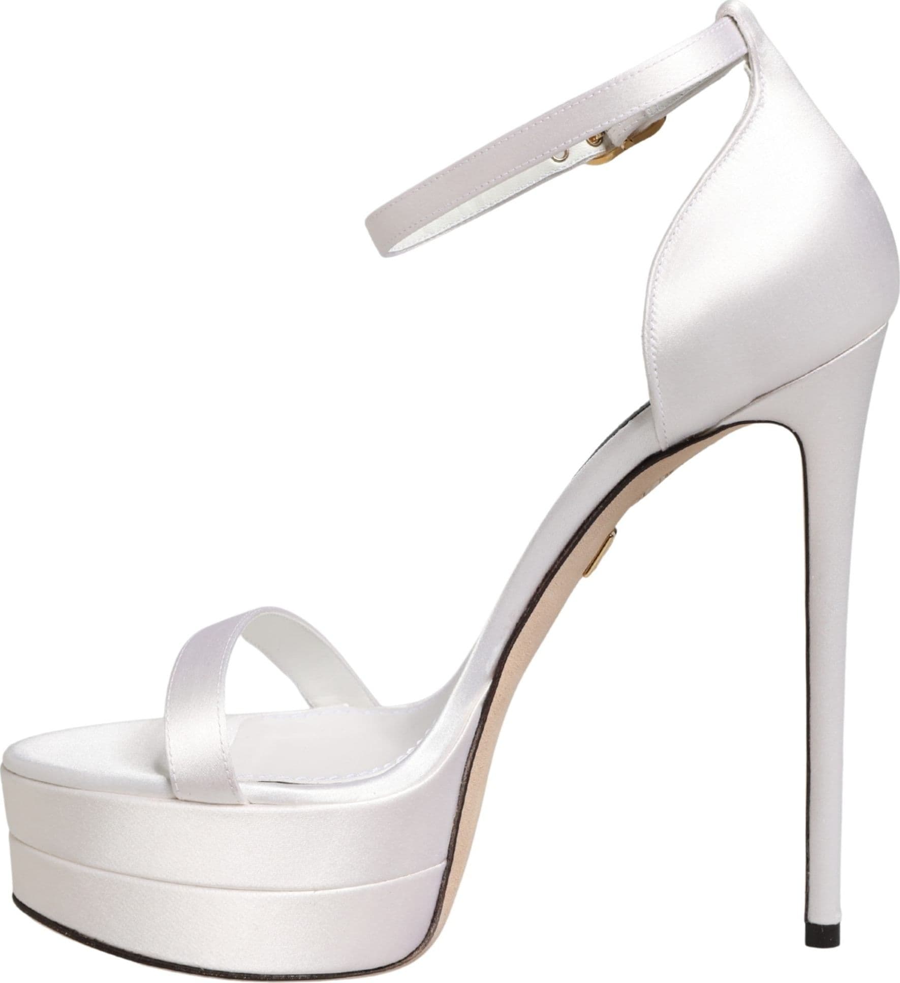 Dolce & Gabbana White Platform Ankle Strap Sandals Shoes - 6