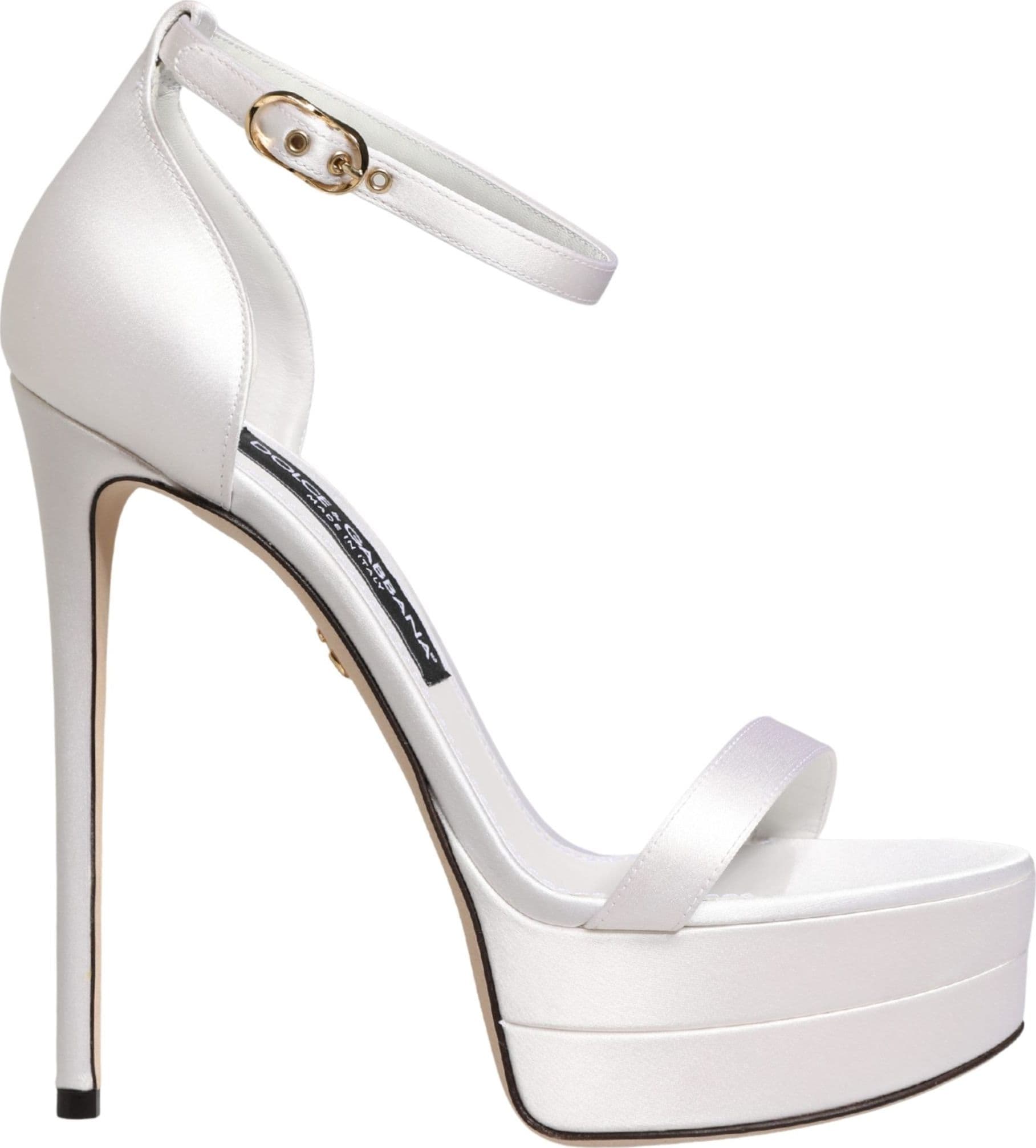 Dolce & Gabbana White Platform Ankle Strap Sandals Shoes - 8