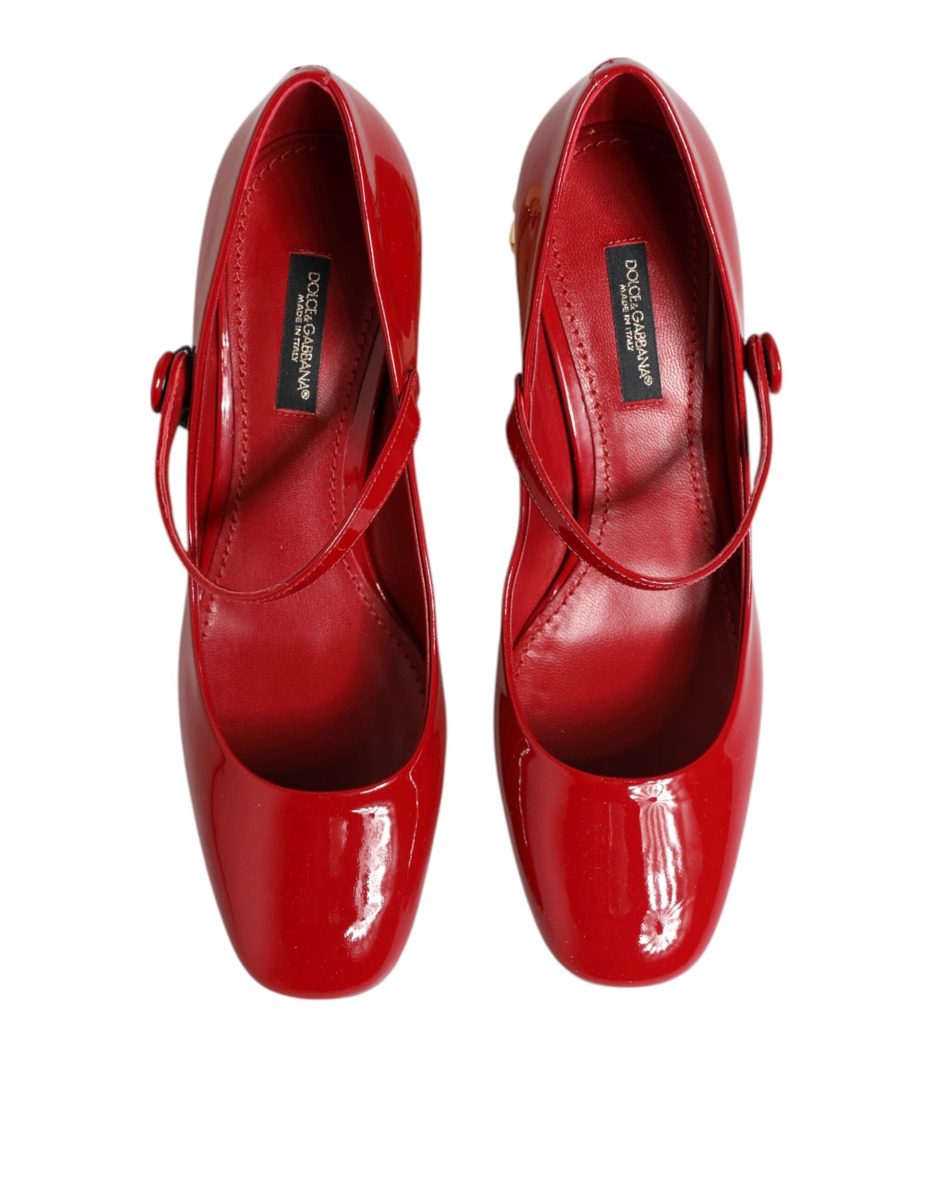 Dolce & Gabbana Red Leather DG Logo Heels Sandals Shoes - 2