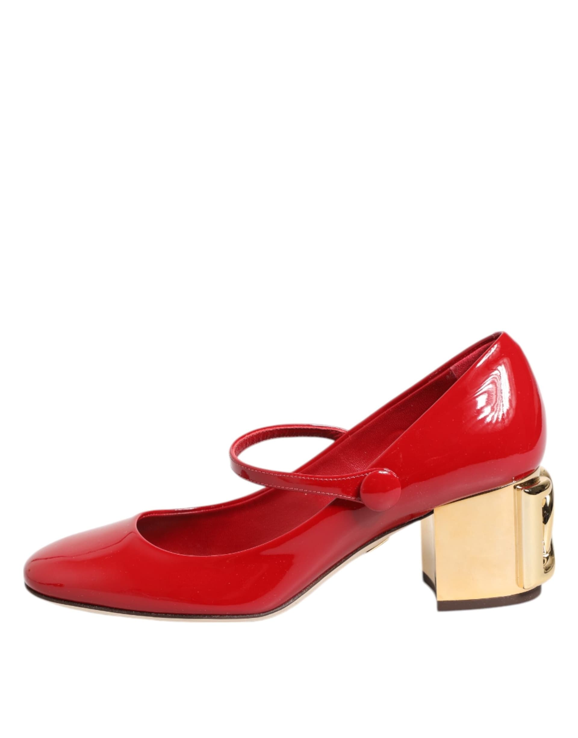 Dolce & Gabbana Red Leather DG Logo Heels Sandals Shoes - 5