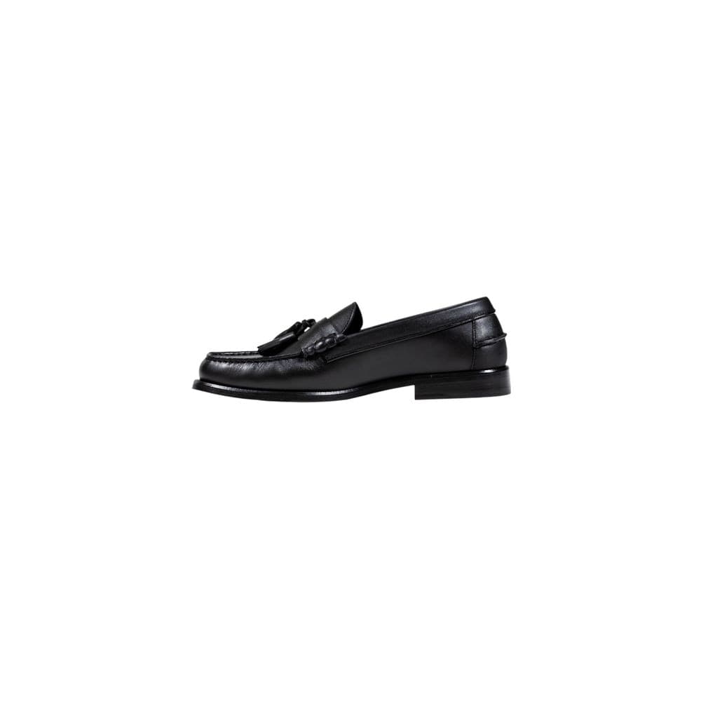 Tommy Hilfiger Black Leather Slip-On Loafers - 3
