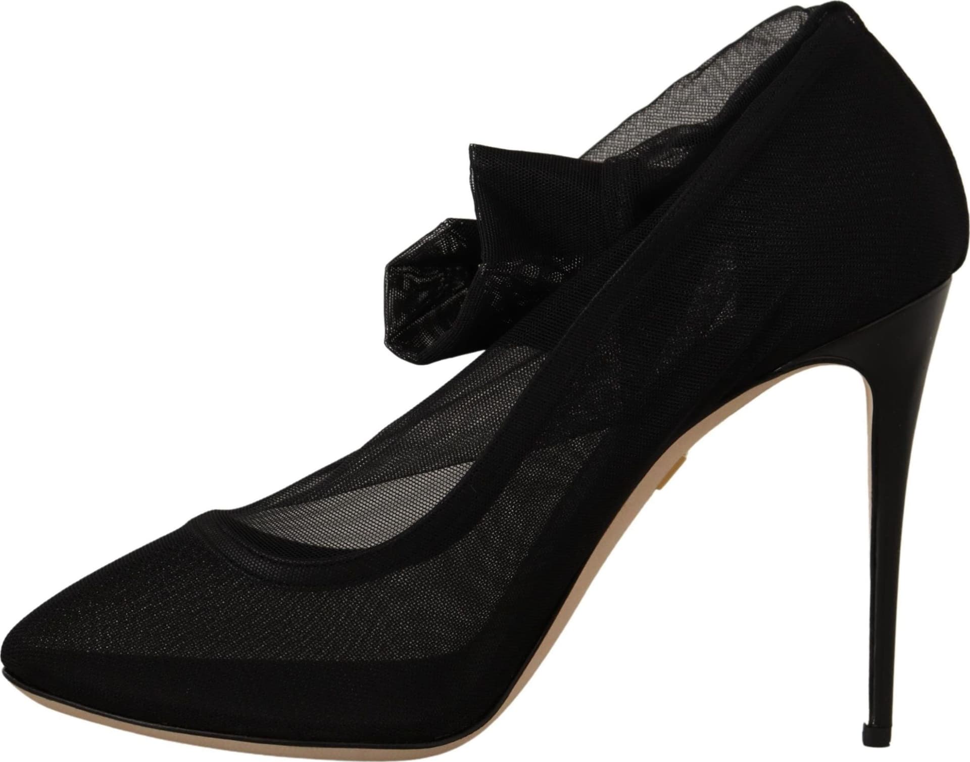 Dolce & Gabbana Black Stretch Tulle Stretch Boots Shoes - 6