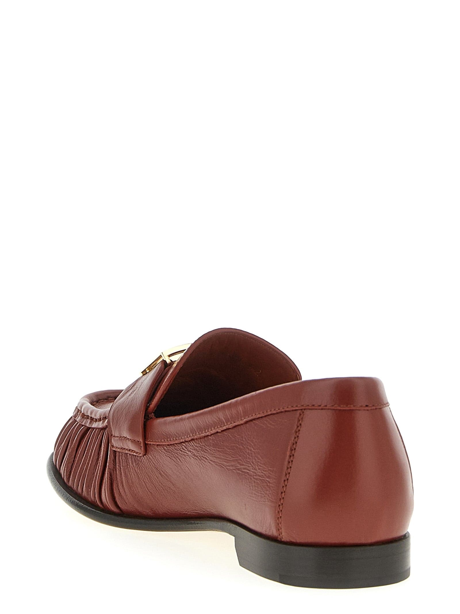 Fendi Brown Lamb Leather Slip-On Loafers - 3
