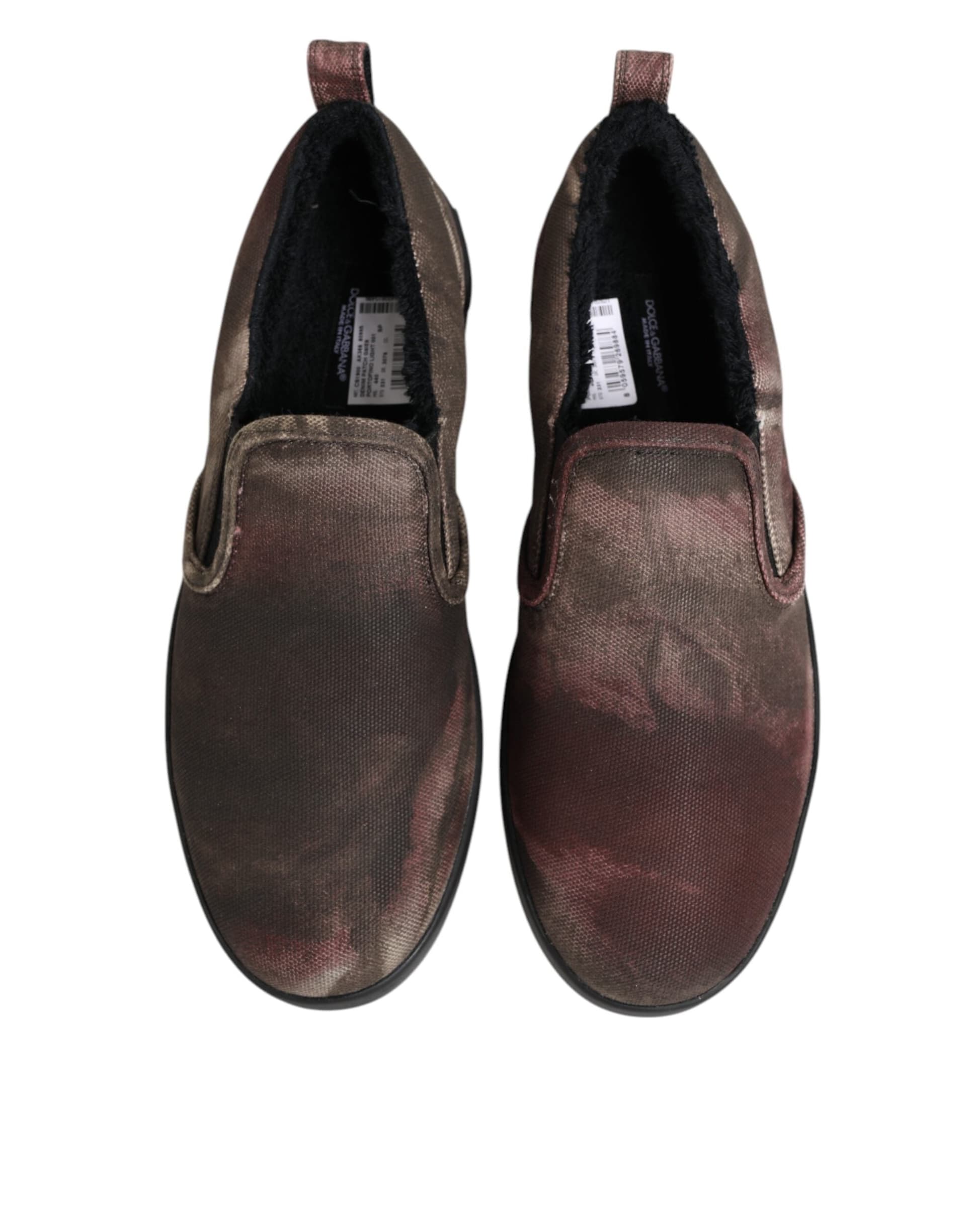 Dolce & Gabbana Multicolor Cotton Low Top Slip On Men Sneakers Shoes - 2