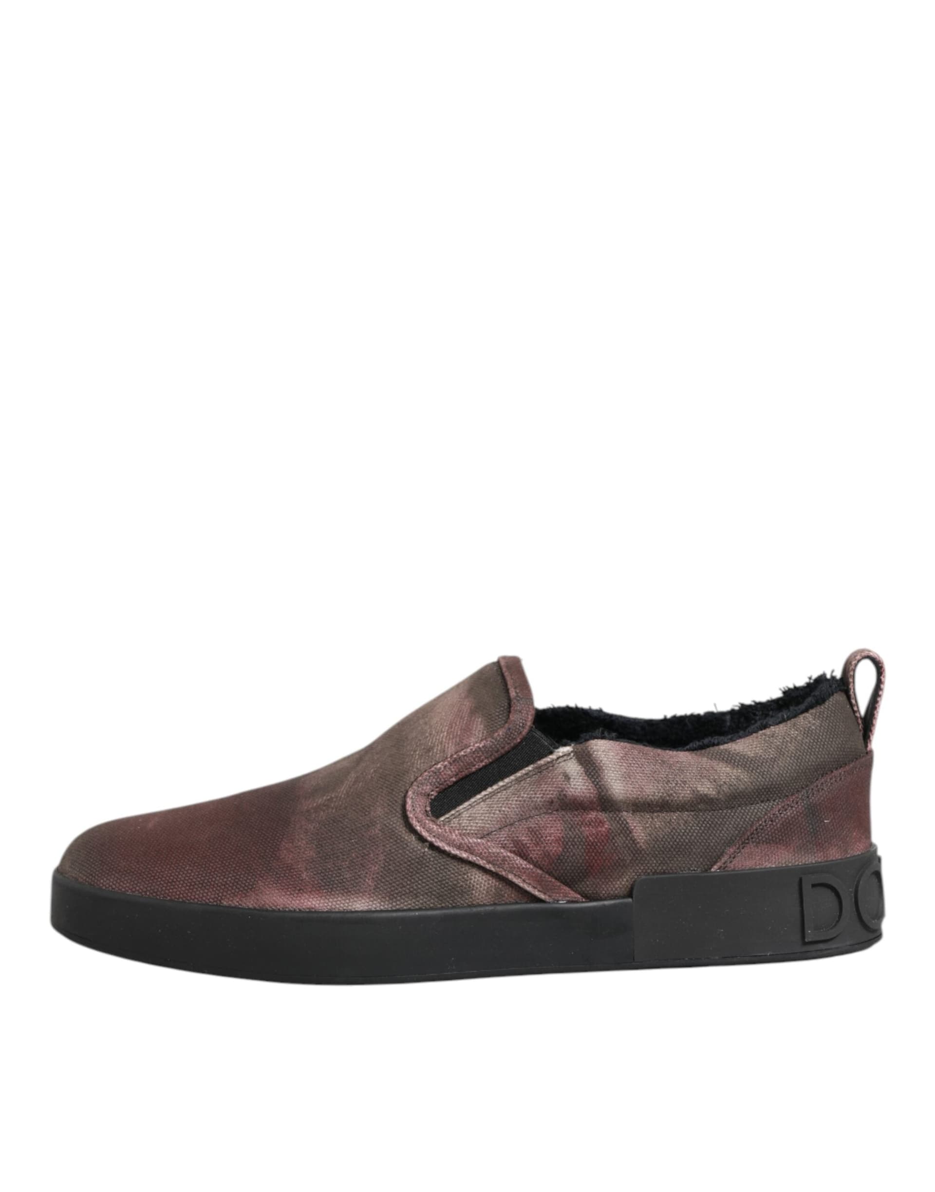 Dolce & Gabbana Multicolor Cotton Low Top Slip On Men Sneakers Shoes - 5