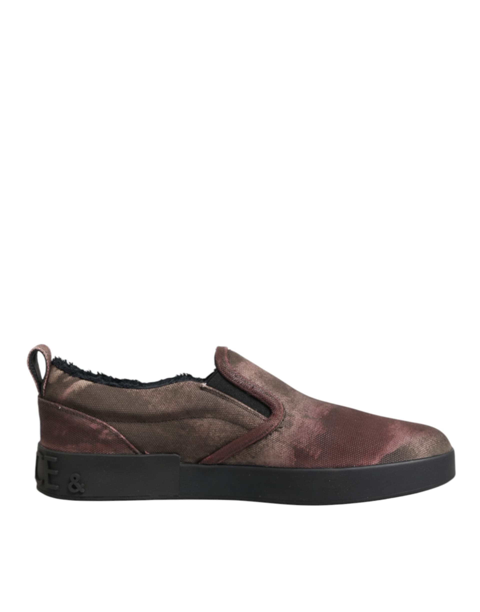 Dolce & Gabbana Multicolor Cotton Low Top Slip On Men Sneakers Shoes - 6