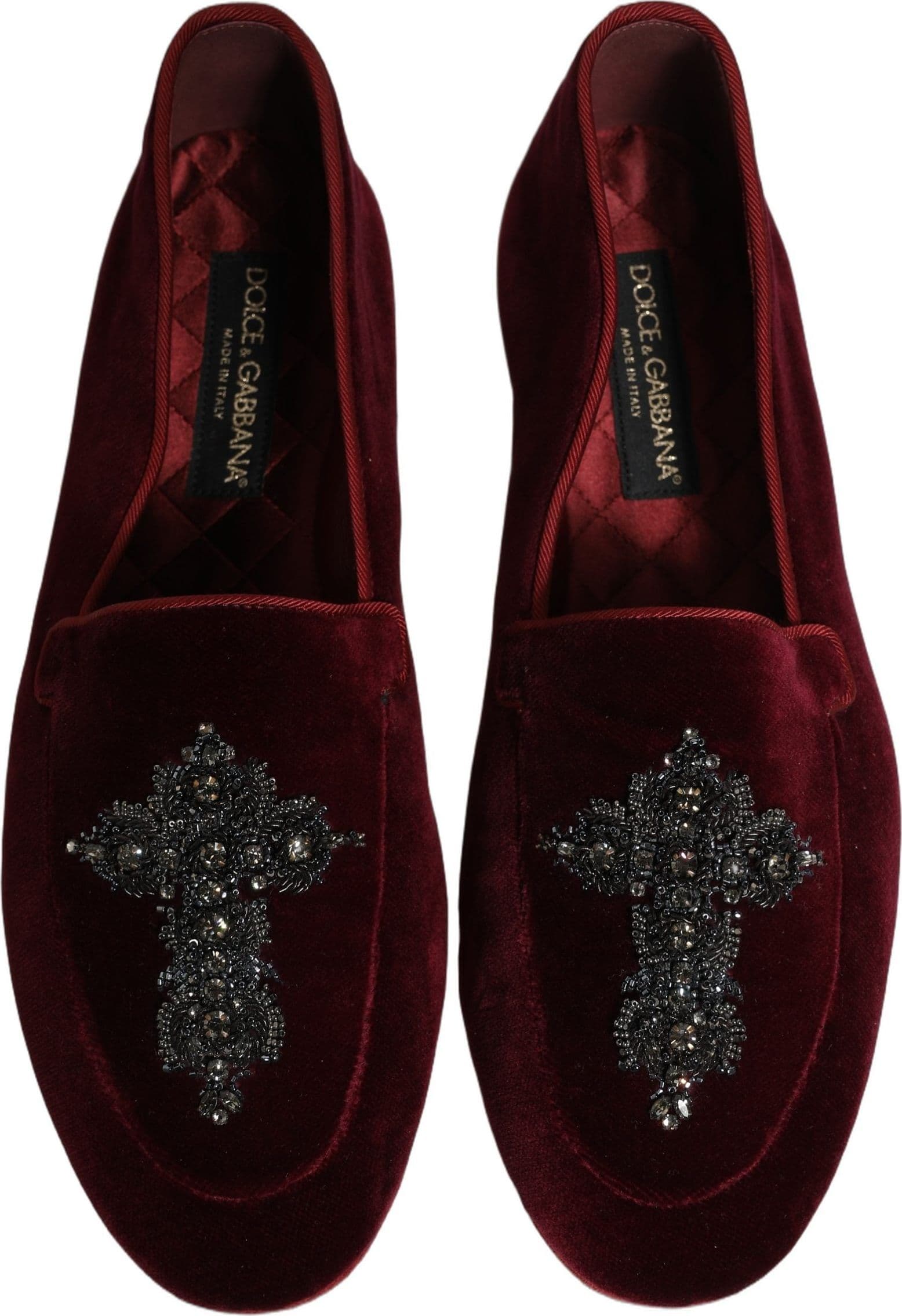 Dolce & Gabbana Red Suede Embellished Men Dress Loafers Shoes - 3