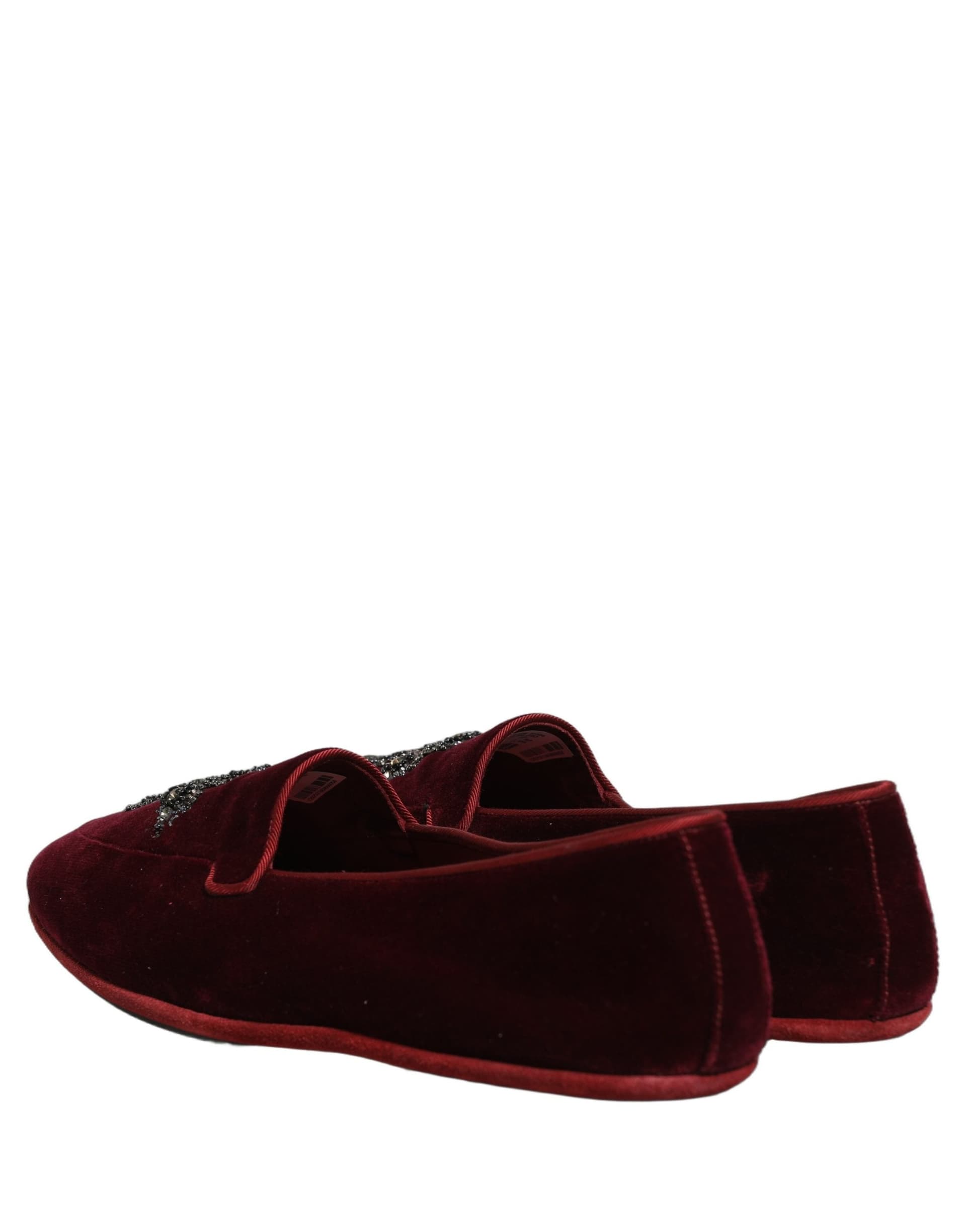 Dolce & Gabbana Red Suede Embellished Men Dress Loafers Shoes - 5