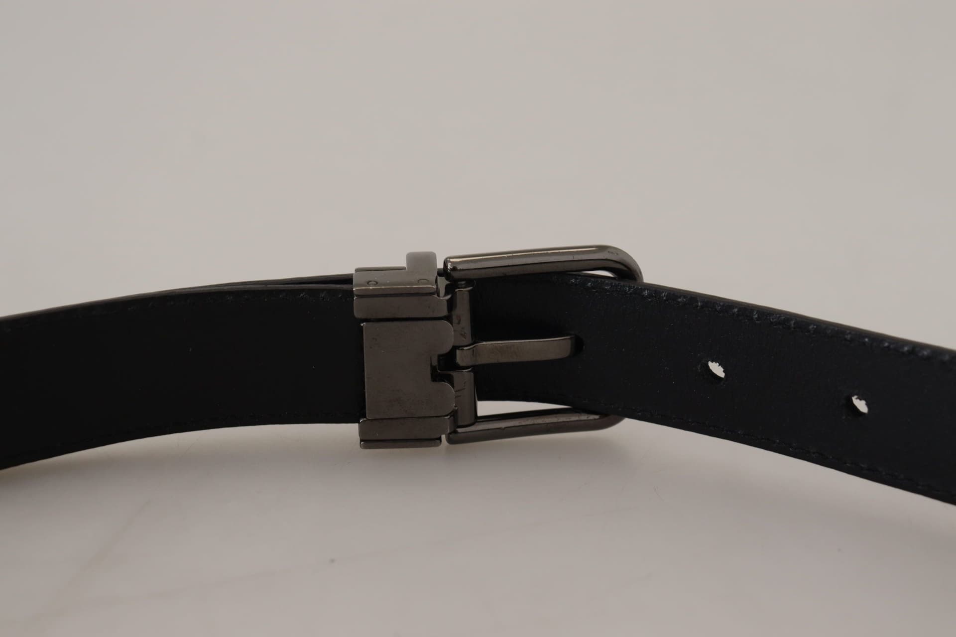 Dolce & Gabbana Blue Leather Silver Metal Buckle Vintage Belt - 5