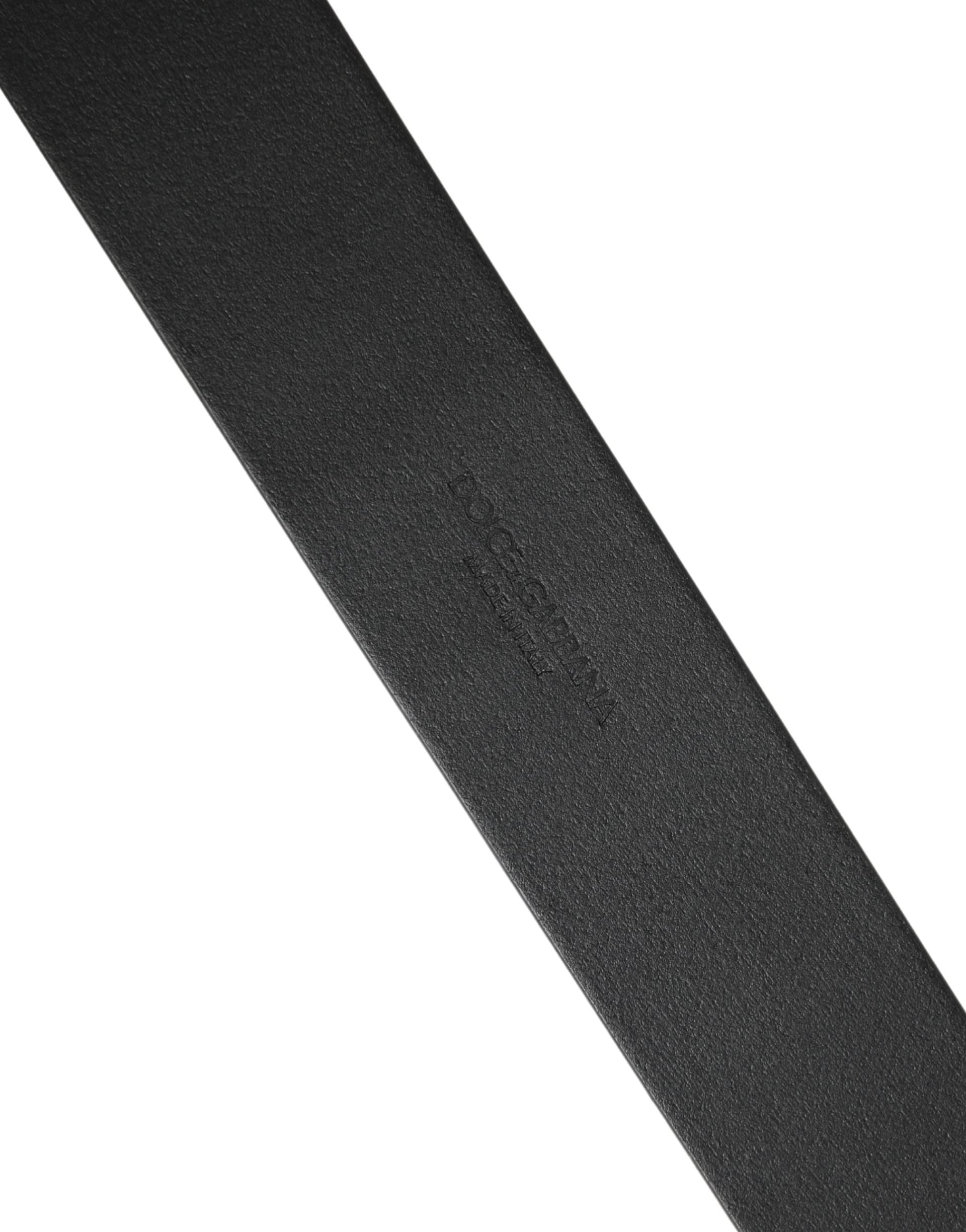 Dolce & Gabbana Men Black Classic Leather Metal Buckle Belt - 6