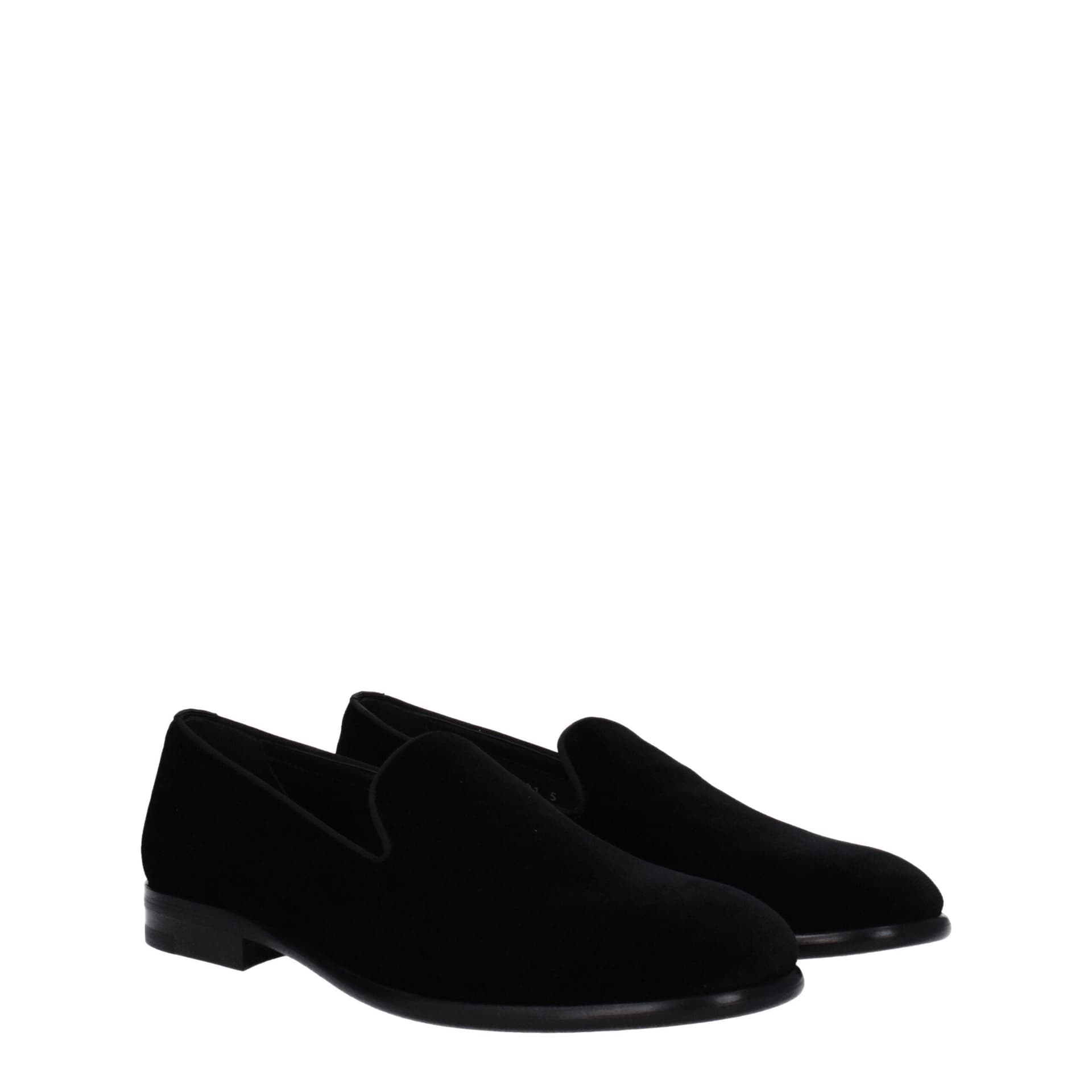 Dolce & Gabbana Black Velvet Slip-On Loafers - 2