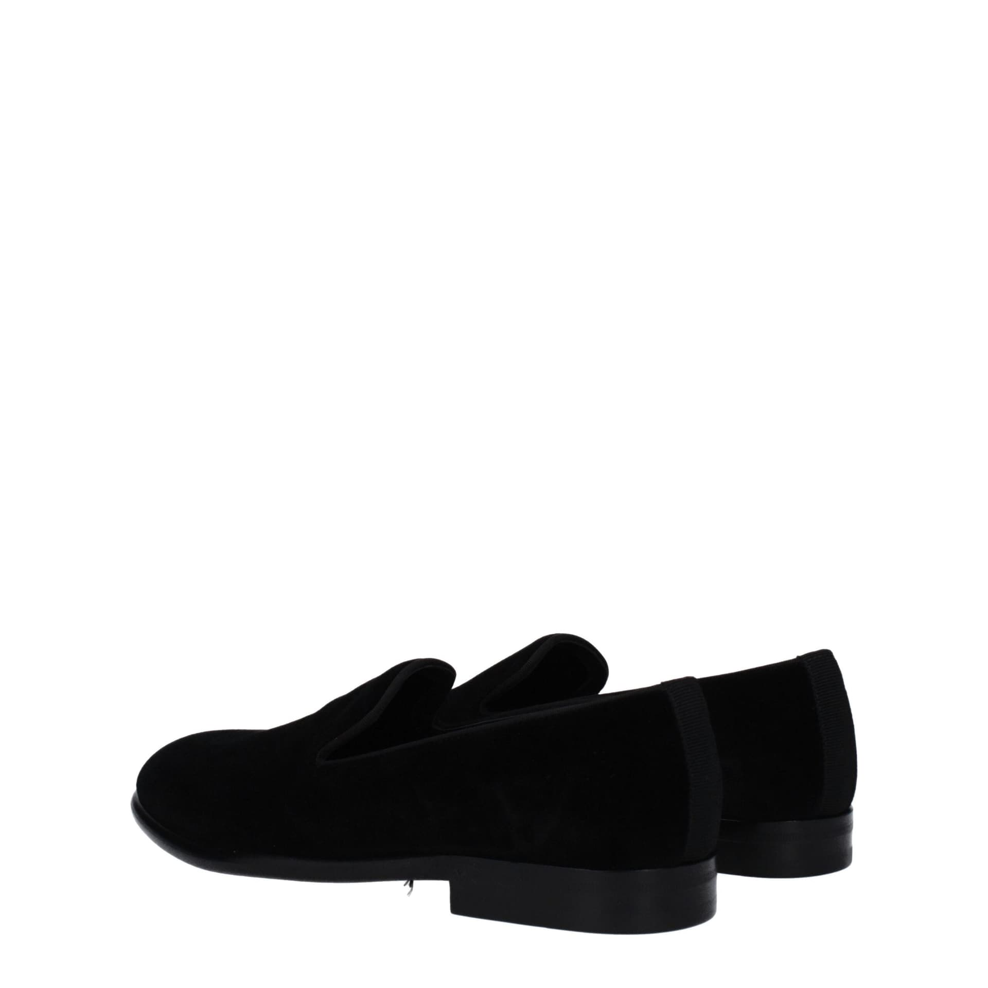 Dolce & Gabbana Black Velvet Slip-On Loafers - 4