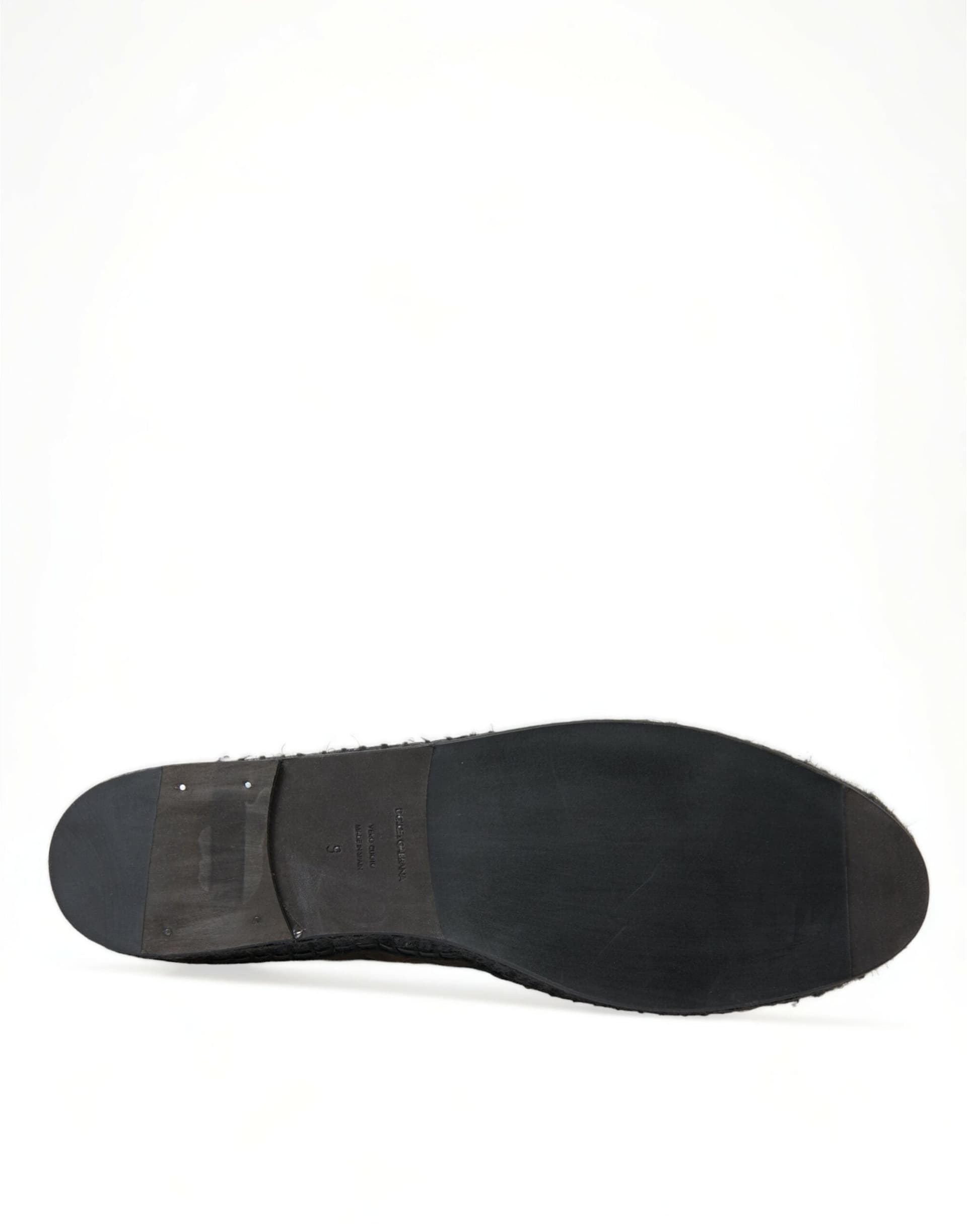 Dolce & Gabbana Black Exotic Leather Espadrilles Slip On Shoes - 6