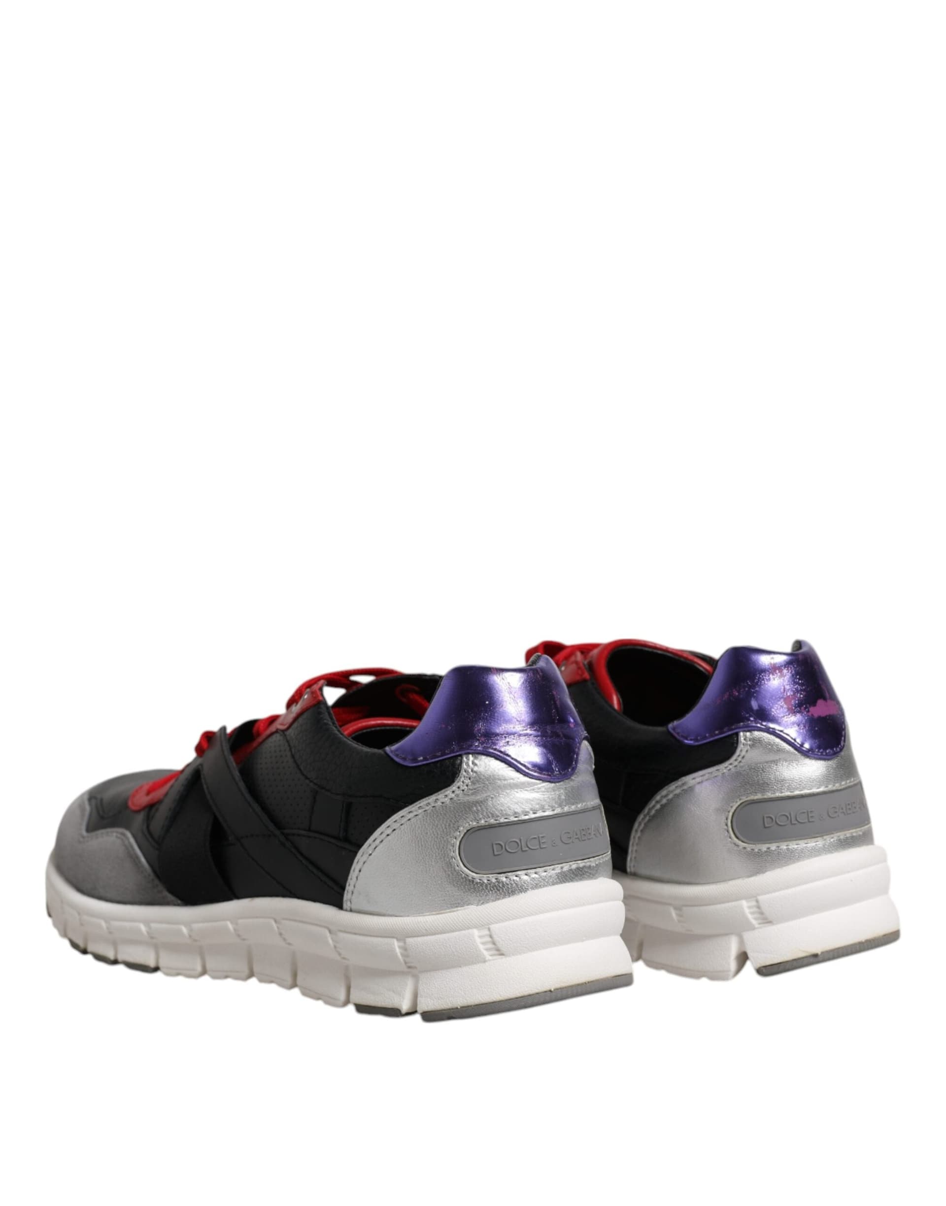 Dolce & Gabbana Multicolor Leather Suede Low Top Sneakers Shoes - 4