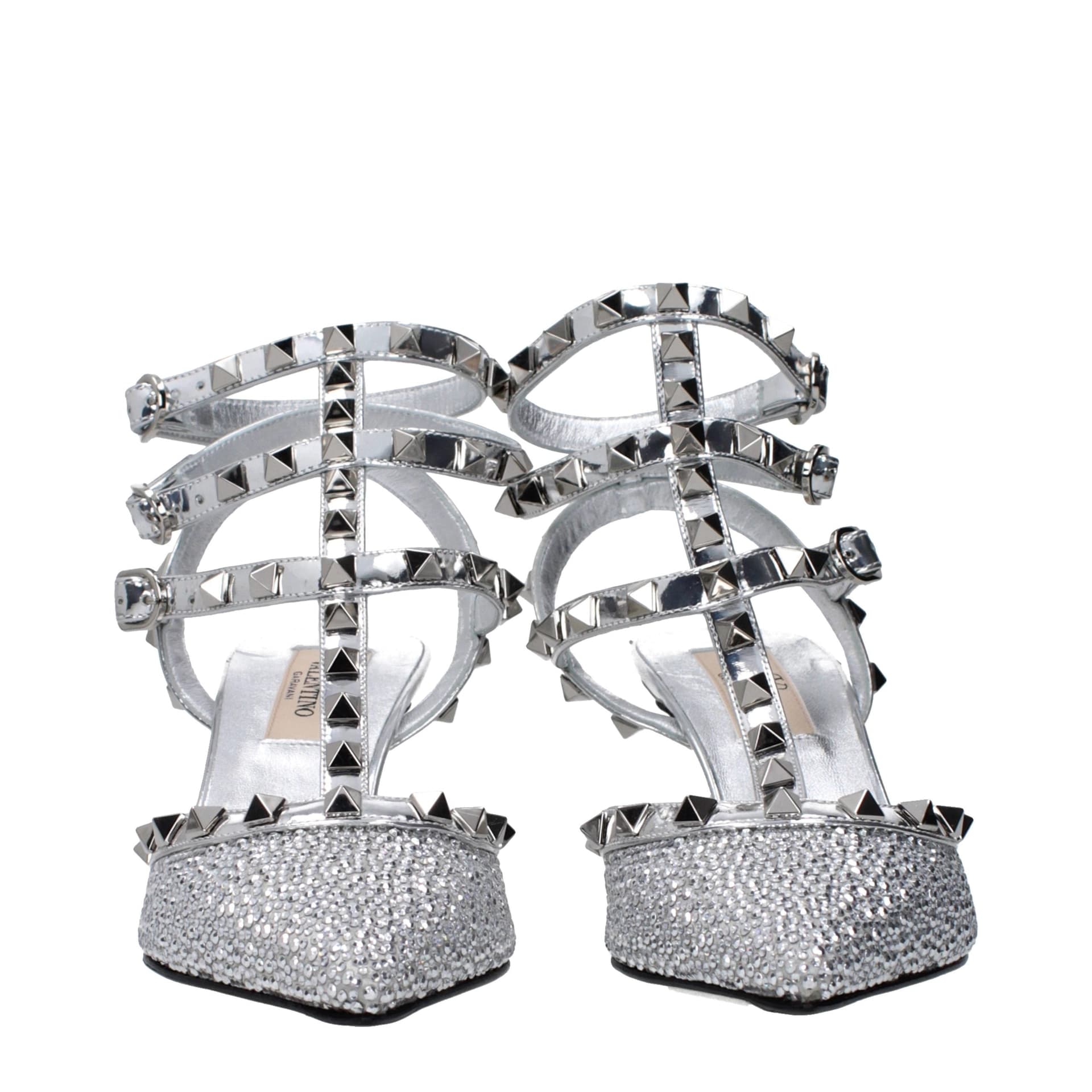 Valentino Garavani Gray Leather Stiletto Heel Sandals - 3