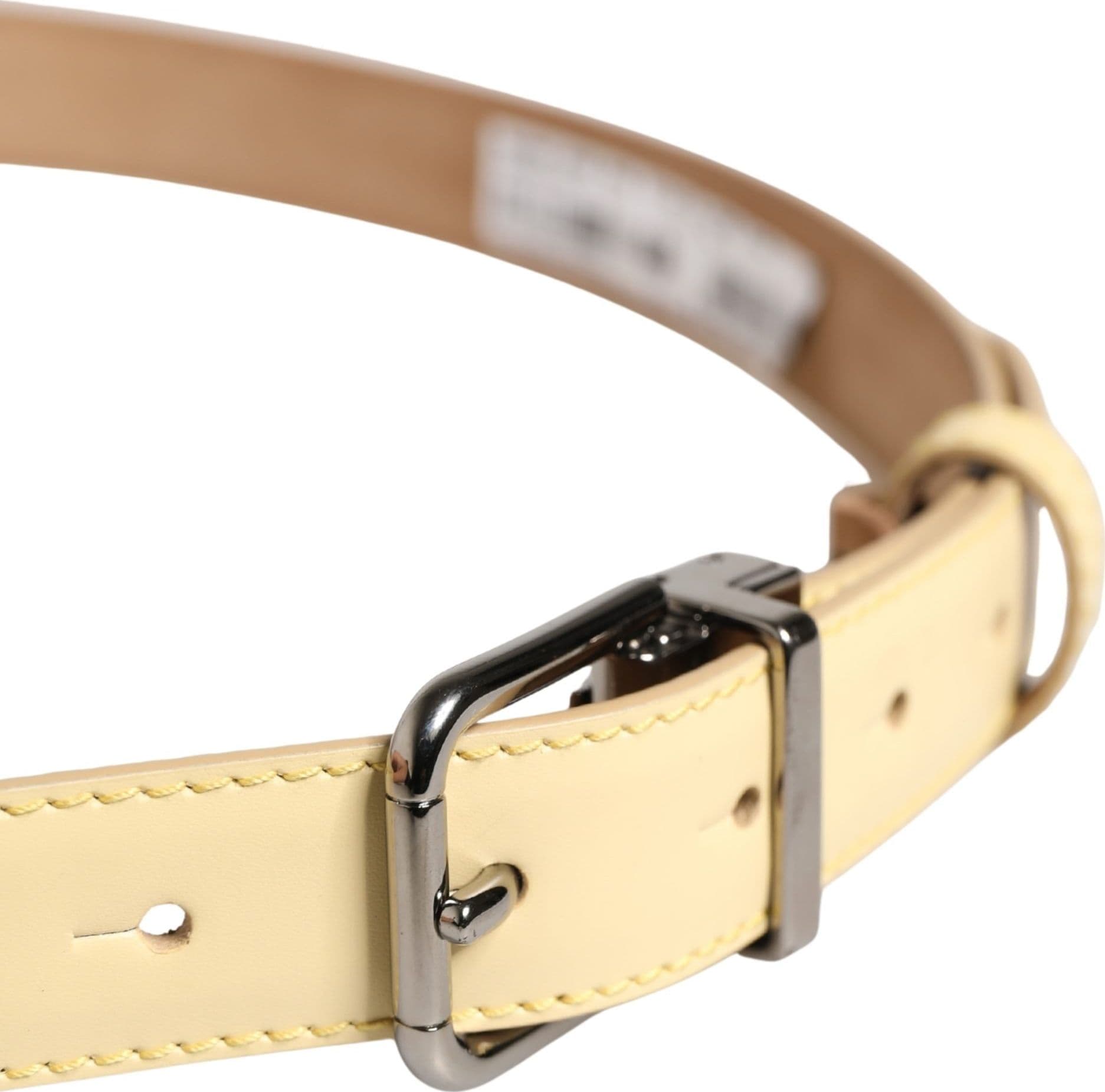 Dolce & Gabbana Men Yellow Classic Leather Metal Buckle Belt - 4