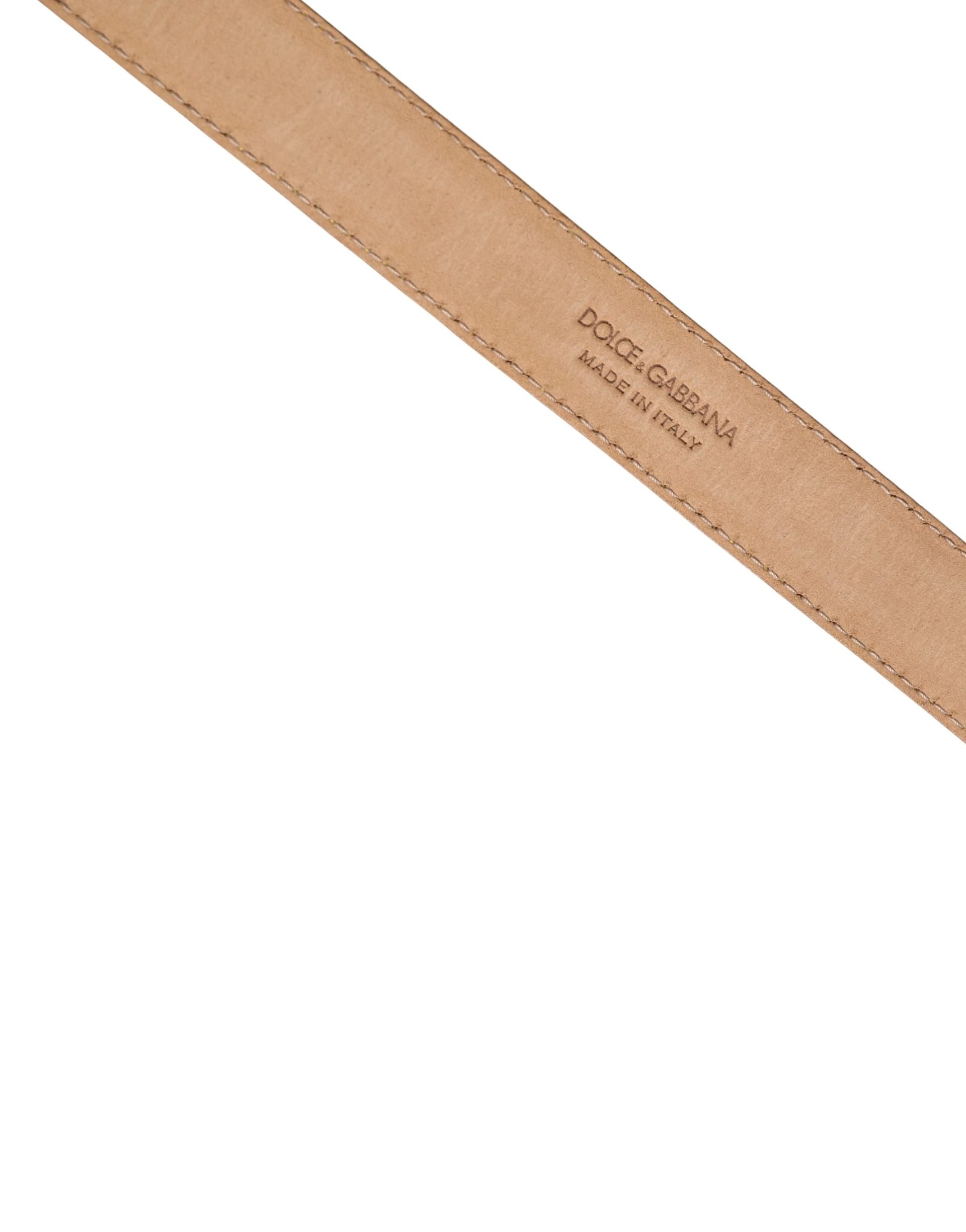 Dolce & Gabbana Men Yellow Classic Leather Metal Buckle Belt - 5
