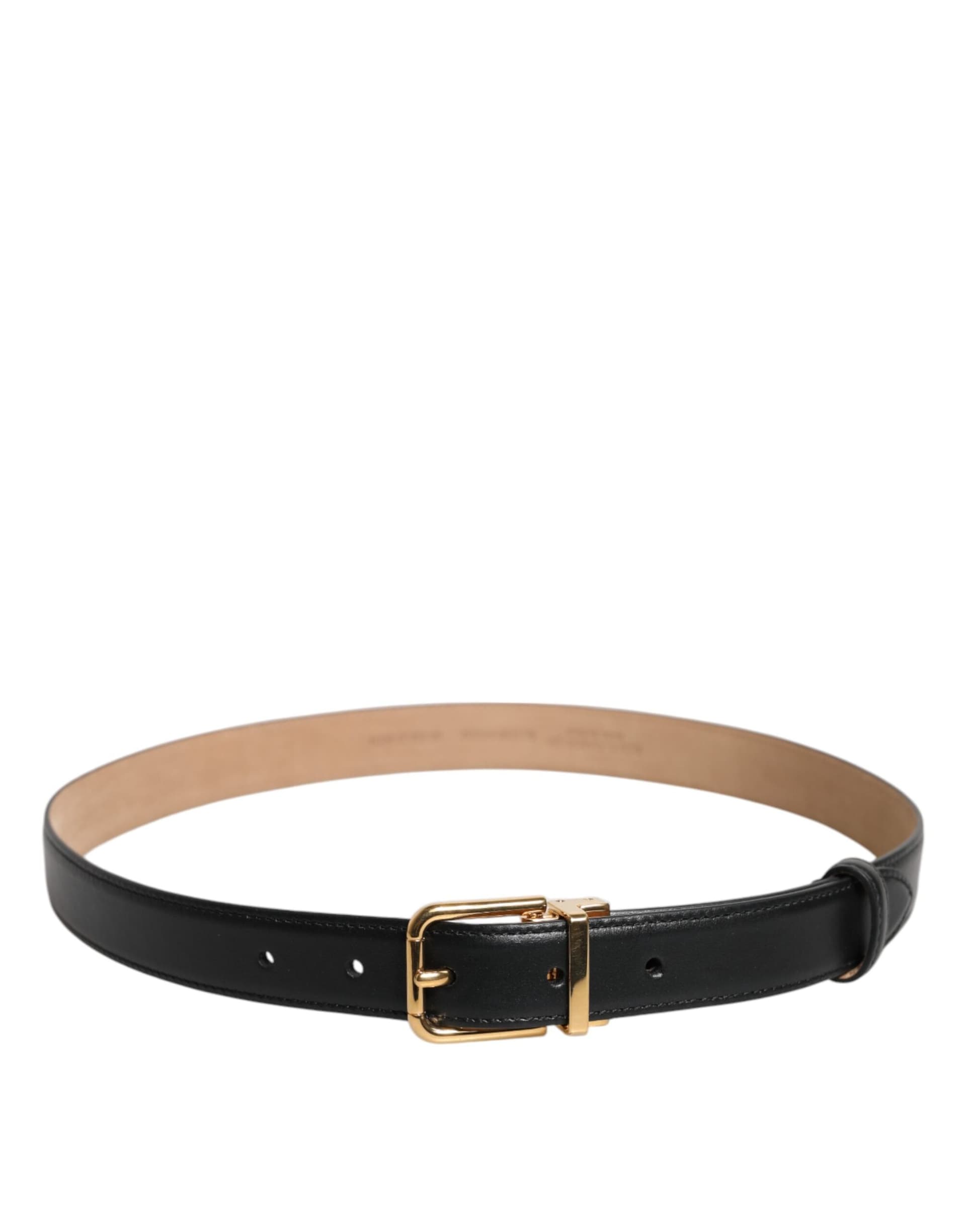 Dolce & Gabbana Black Leather Logo Metal Waist Buckle Belt - 3