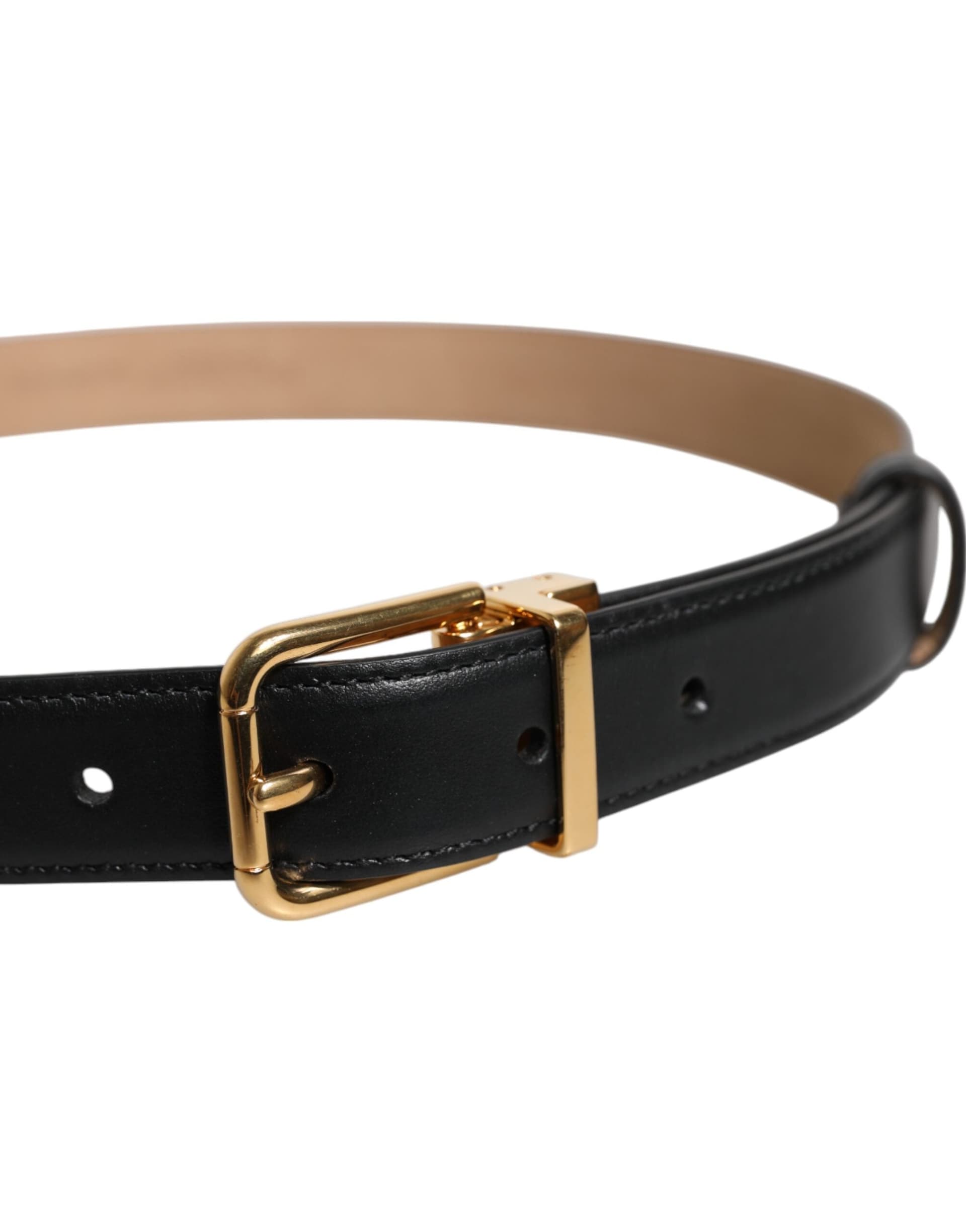 Dolce & Gabbana Black Leather Logo Metal Waist Buckle Belt - 4