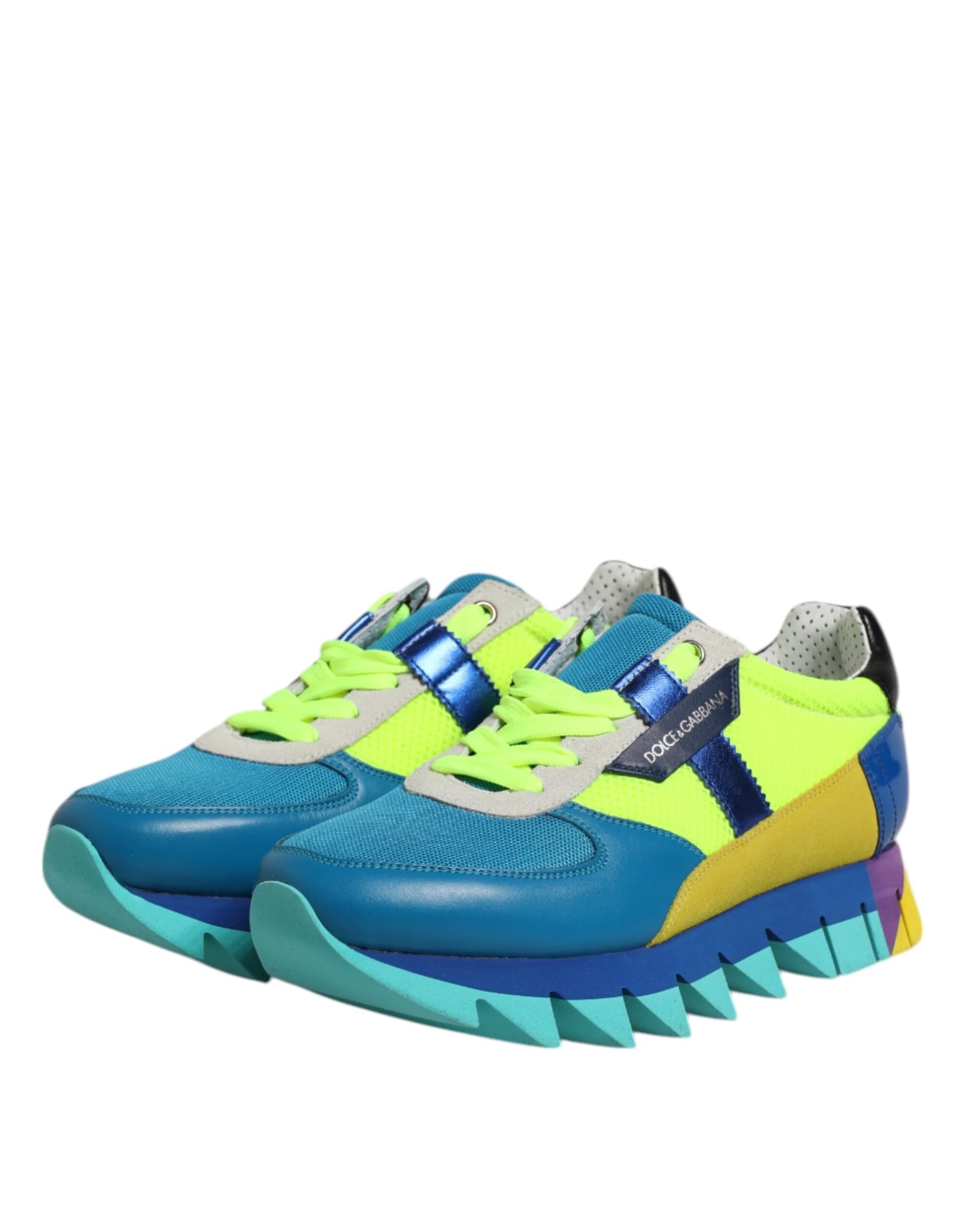 Dolce & Gabbana Multicolor Leather Low Top Men Sneakers Shoes - 3