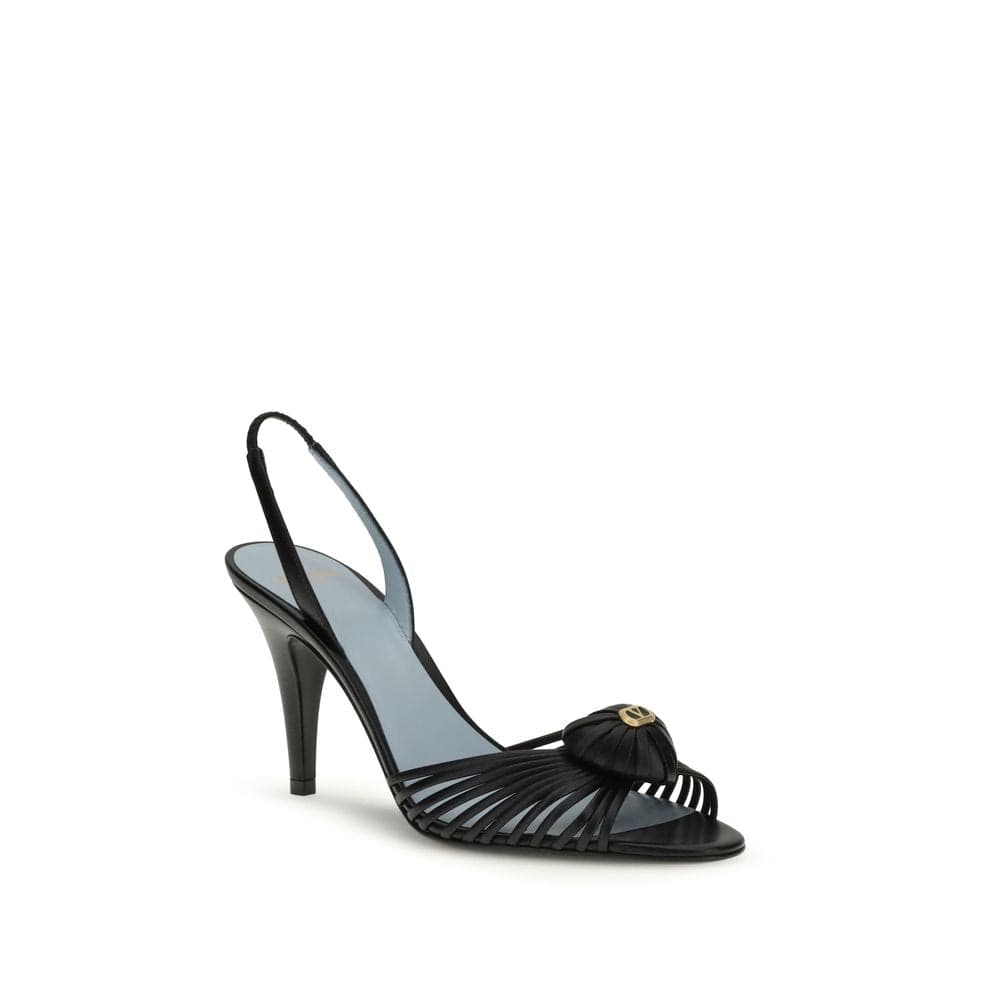 Valentino Garavani Black Goatskin Stiletto Heel Sandals - 2