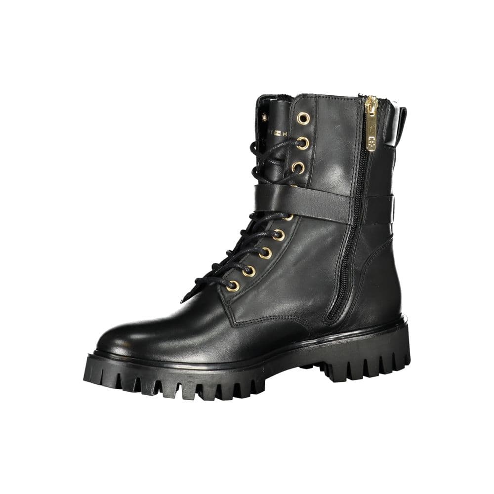 Tommy Hilfiger Black Polyurethane Women Stivaletto - 3