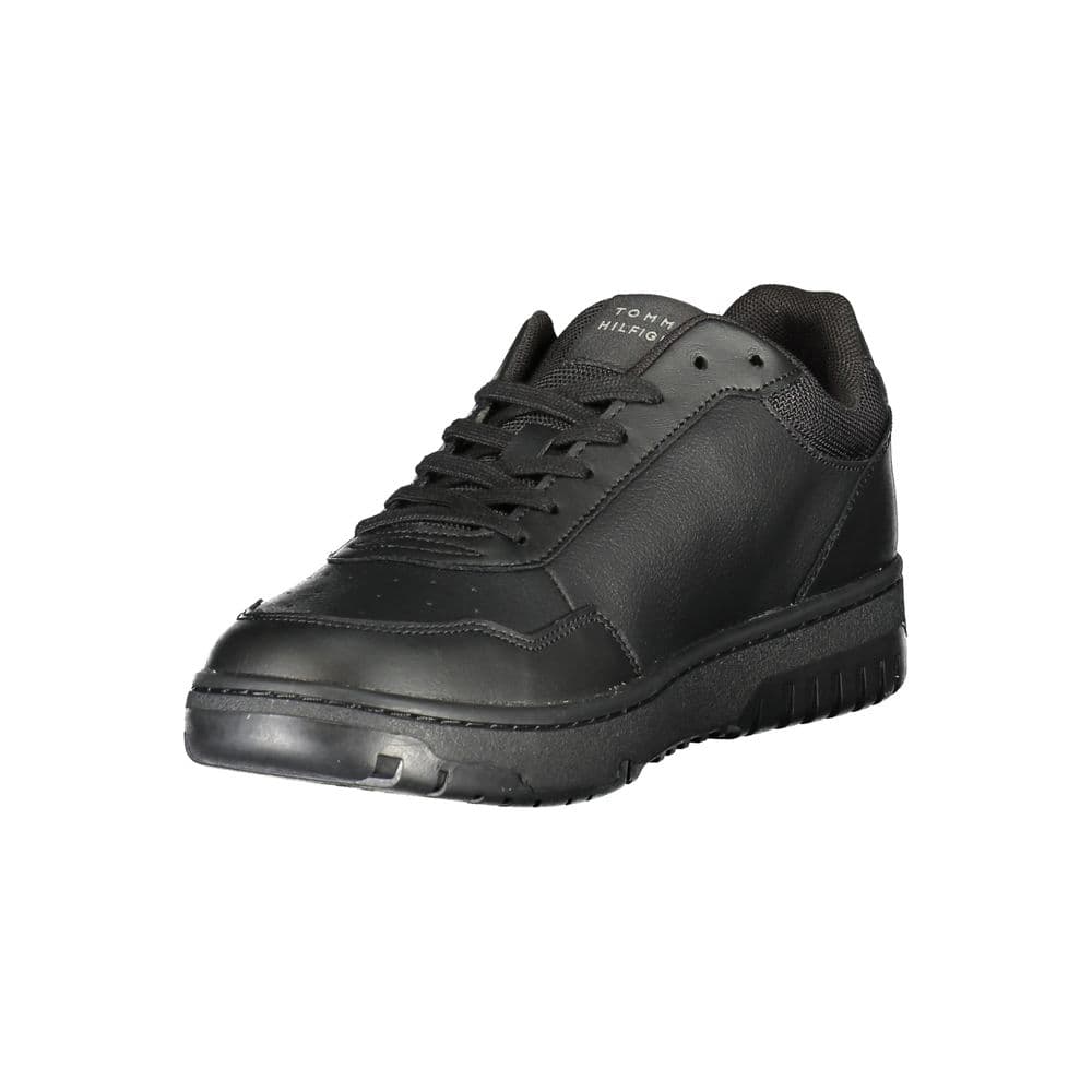 Tommy Hilfiger Black Leather Men Sneaker - 3