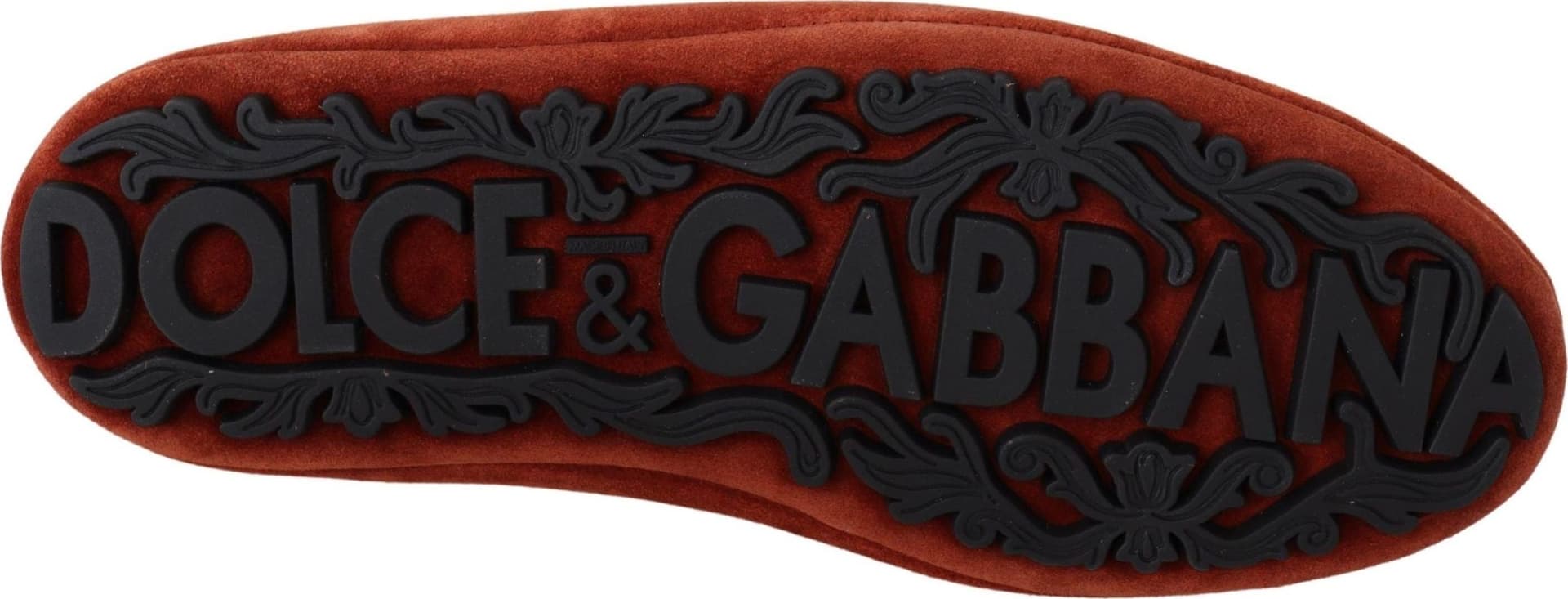 Dolce & Gabbana Orange Leather Crystal Crown  Loafers Shoes - 5