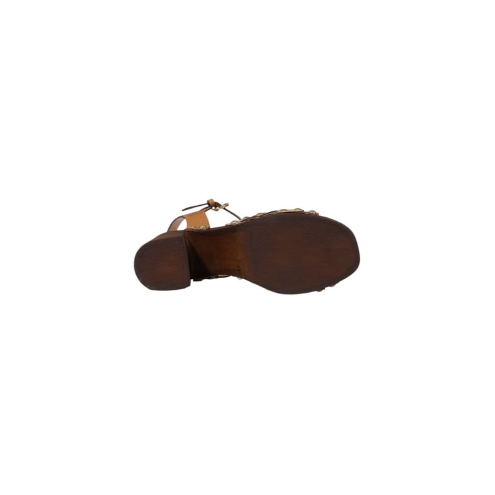 Alviero Martini Prima Classe Beige Leather Platform Sandals - 5