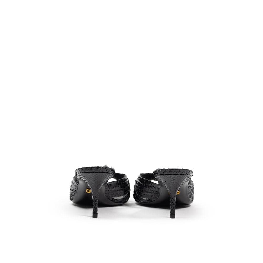Dolce & Gabbana Black Snake Skin  Platform Sandals - 3