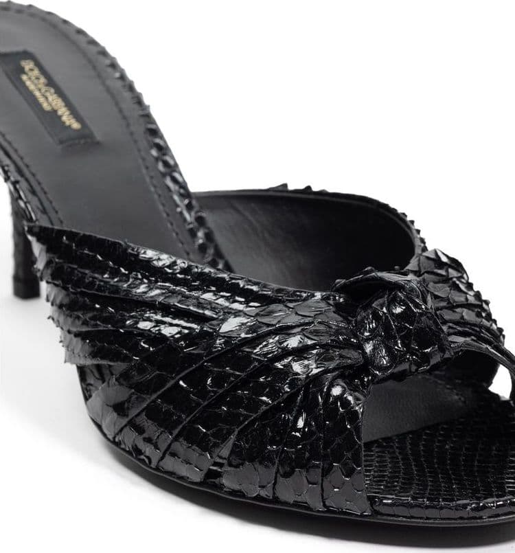 Dolce & Gabbana Black Snake Skin  Platform Sandals - 4