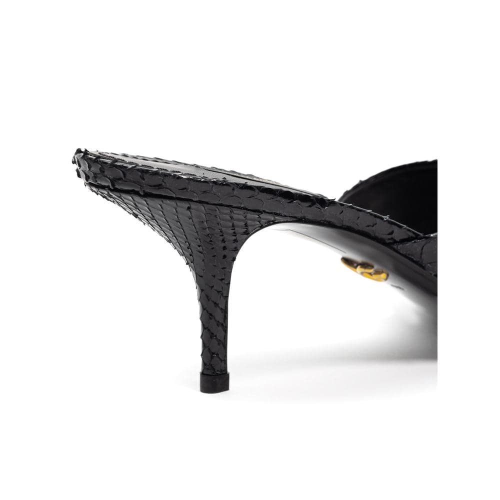 Dolce & Gabbana Black Snake Skin  Platform Sandals - 5