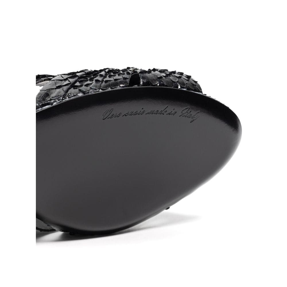 Dolce & Gabbana Black Snake Skin  Platform Sandals - 7
