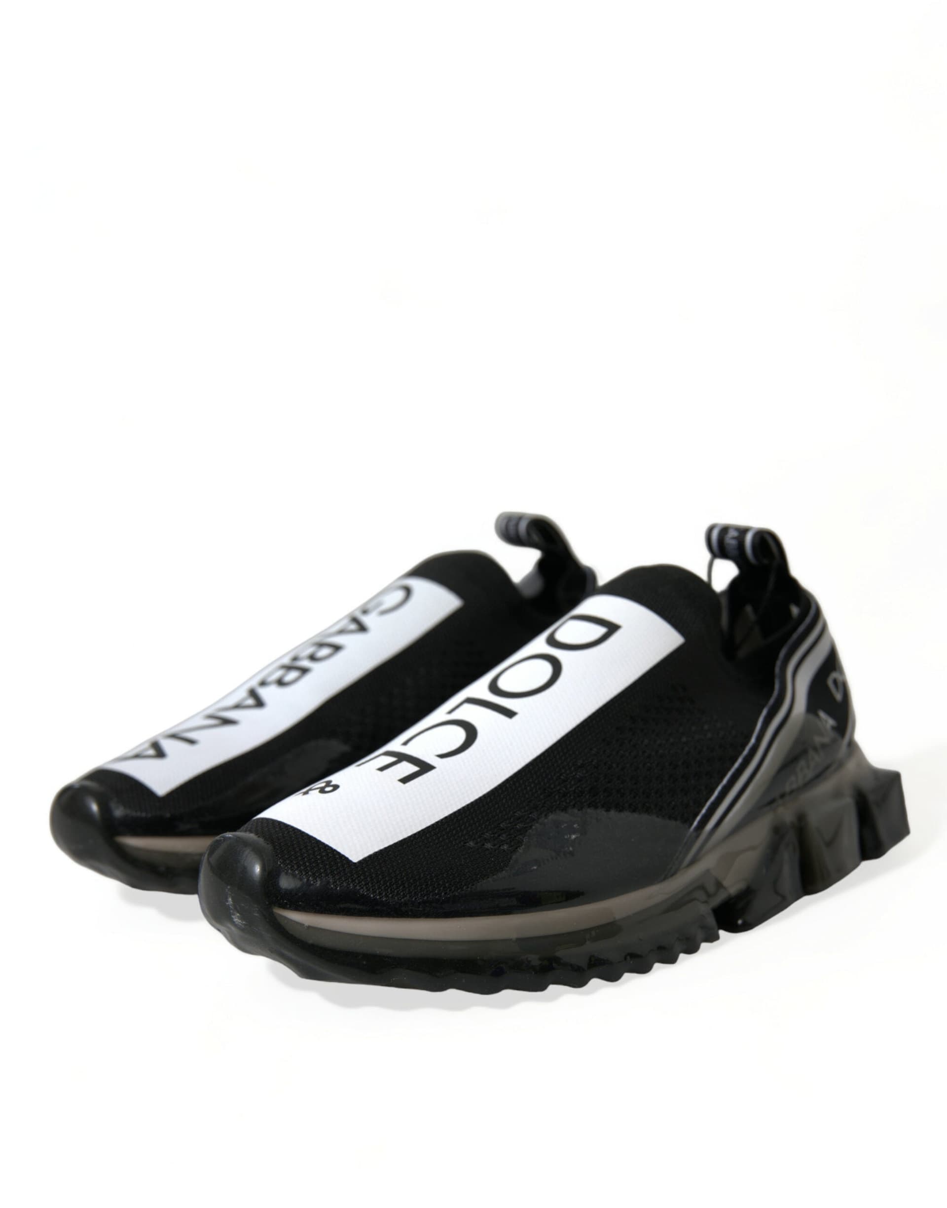 Dolce & Gabbana Black White Slip On Sneakers Sorrento Shoes - 2