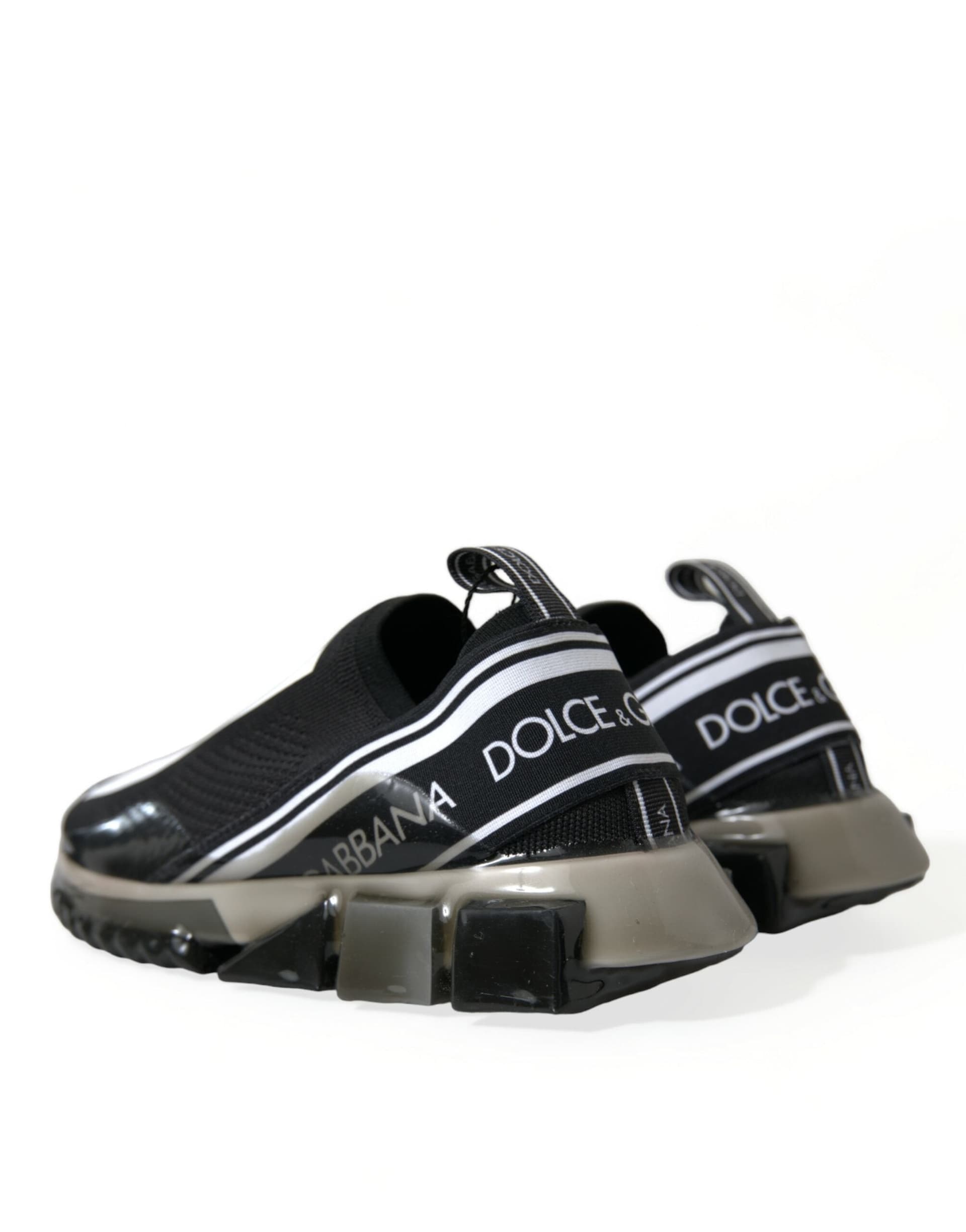 Dolce & Gabbana Black White Slip On Sneakers Sorrento Shoes - 3