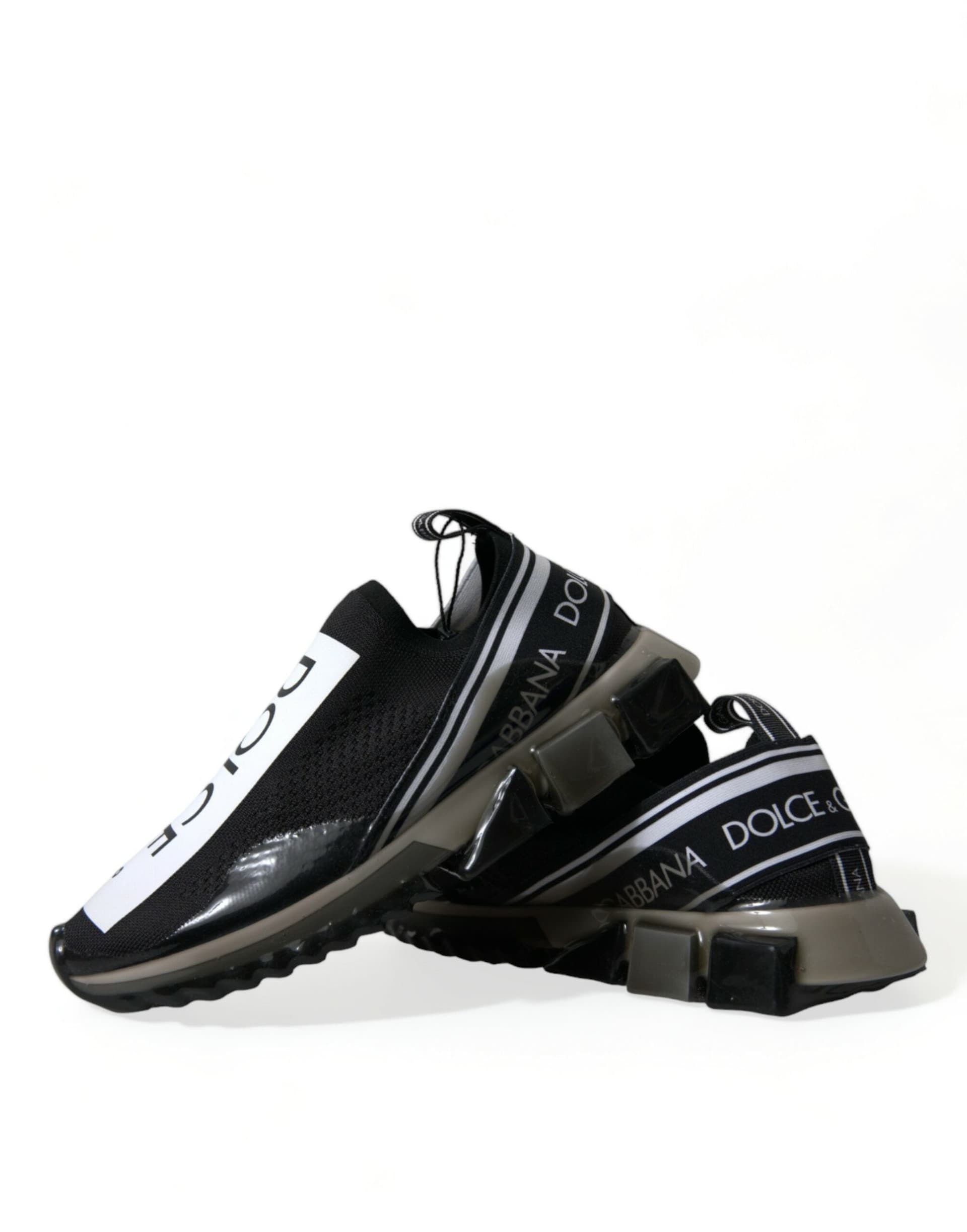 Dolce & Gabbana Black White Slip On Sneakers Sorrento Shoes - 7