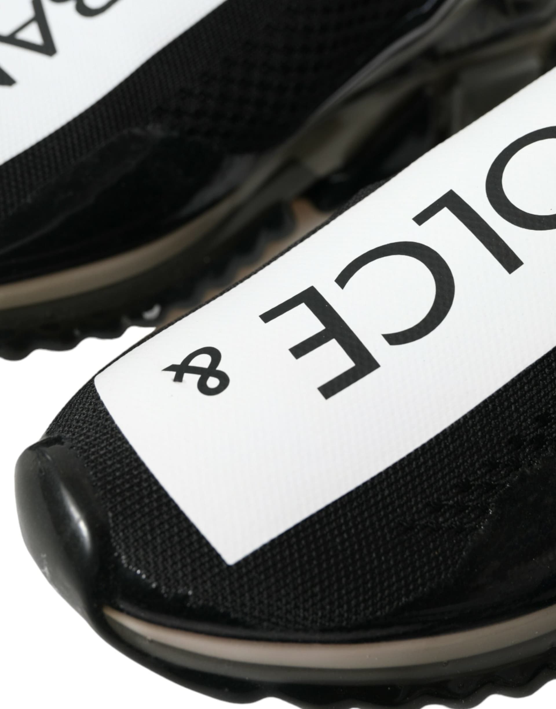 Dolce & Gabbana Black White Slip On Sneakers Sorrento Shoes - 8