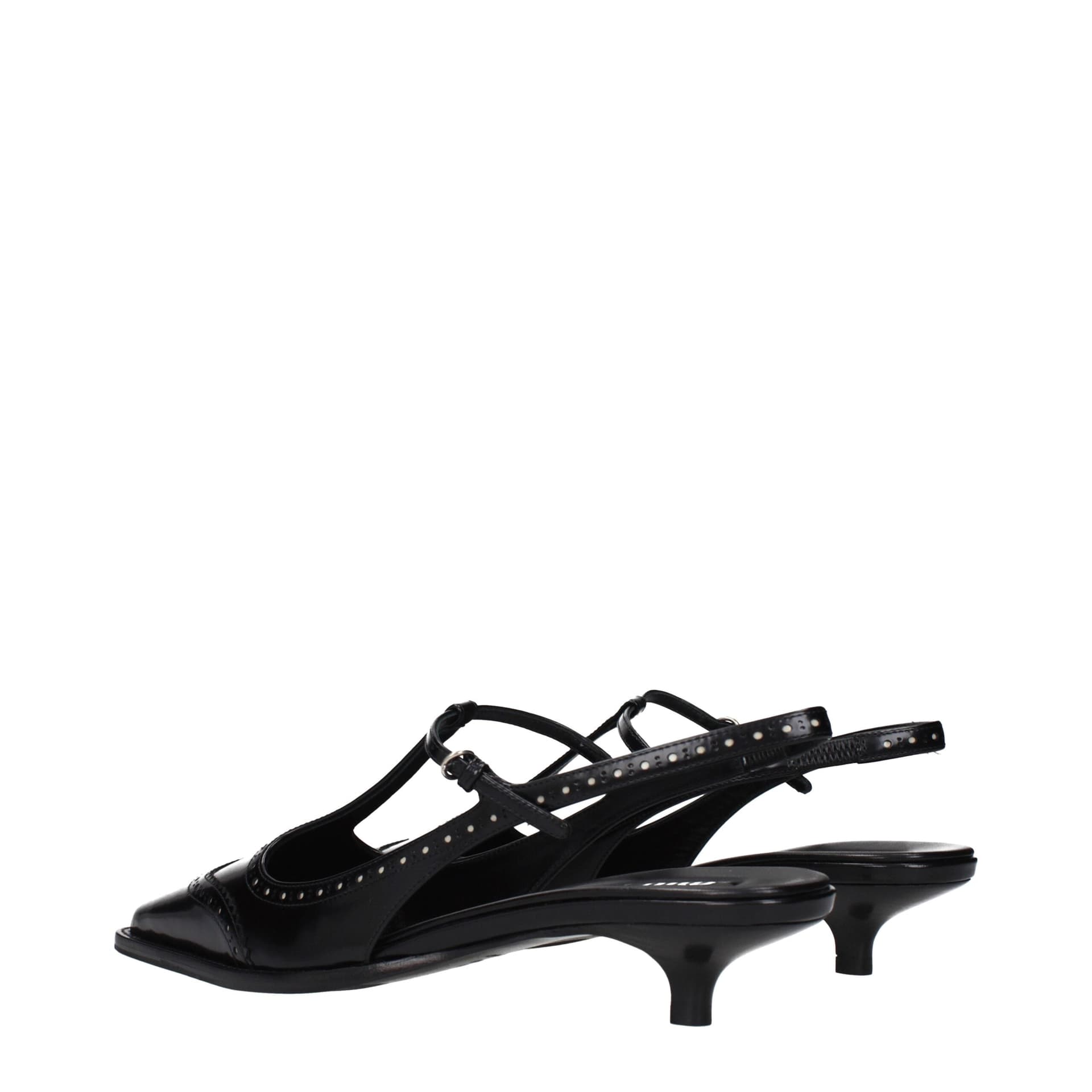Miu Miu Black Leather Mid Heel Pumps - 4