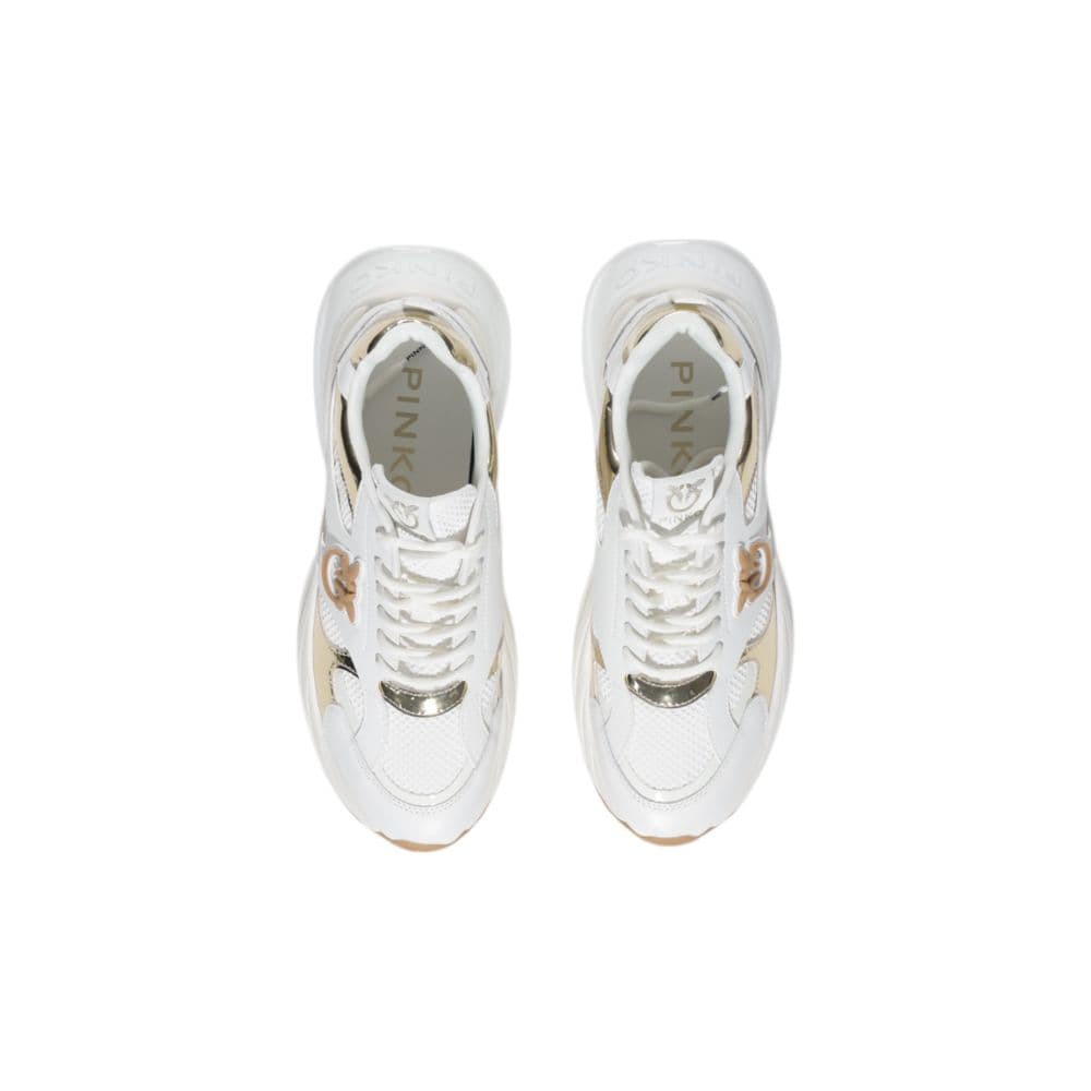 PINKO White Leather Chunky Sneakers - 2