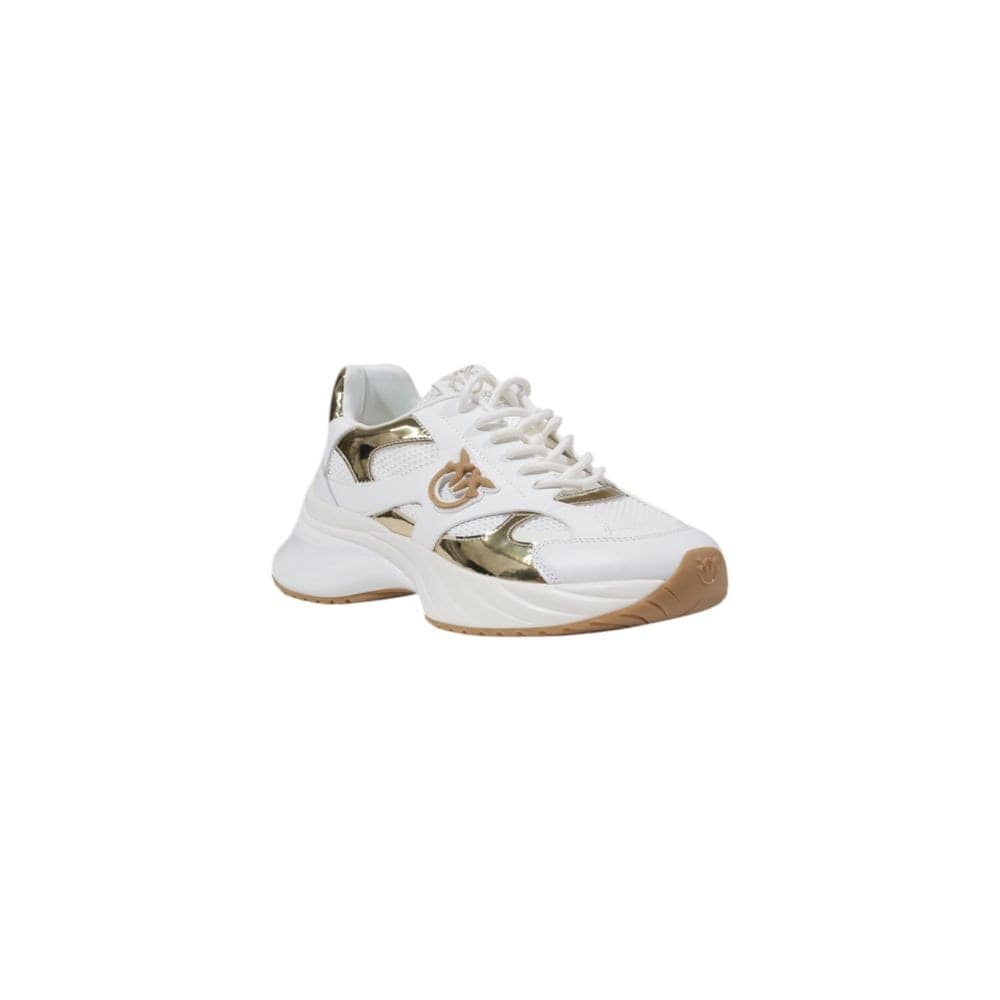 PINKO White Leather Chunky Sneakers - 3