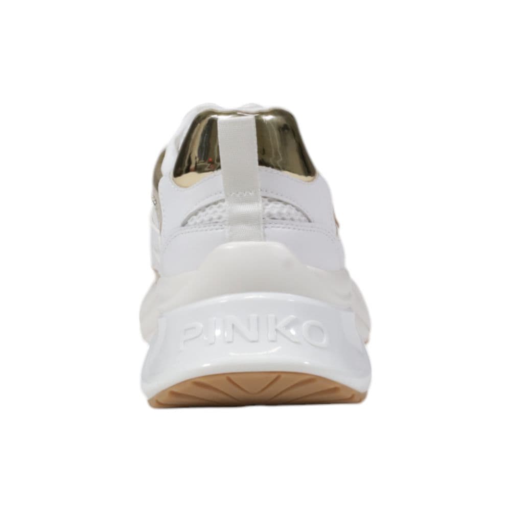 PINKO White Leather Chunky Sneakers - 5