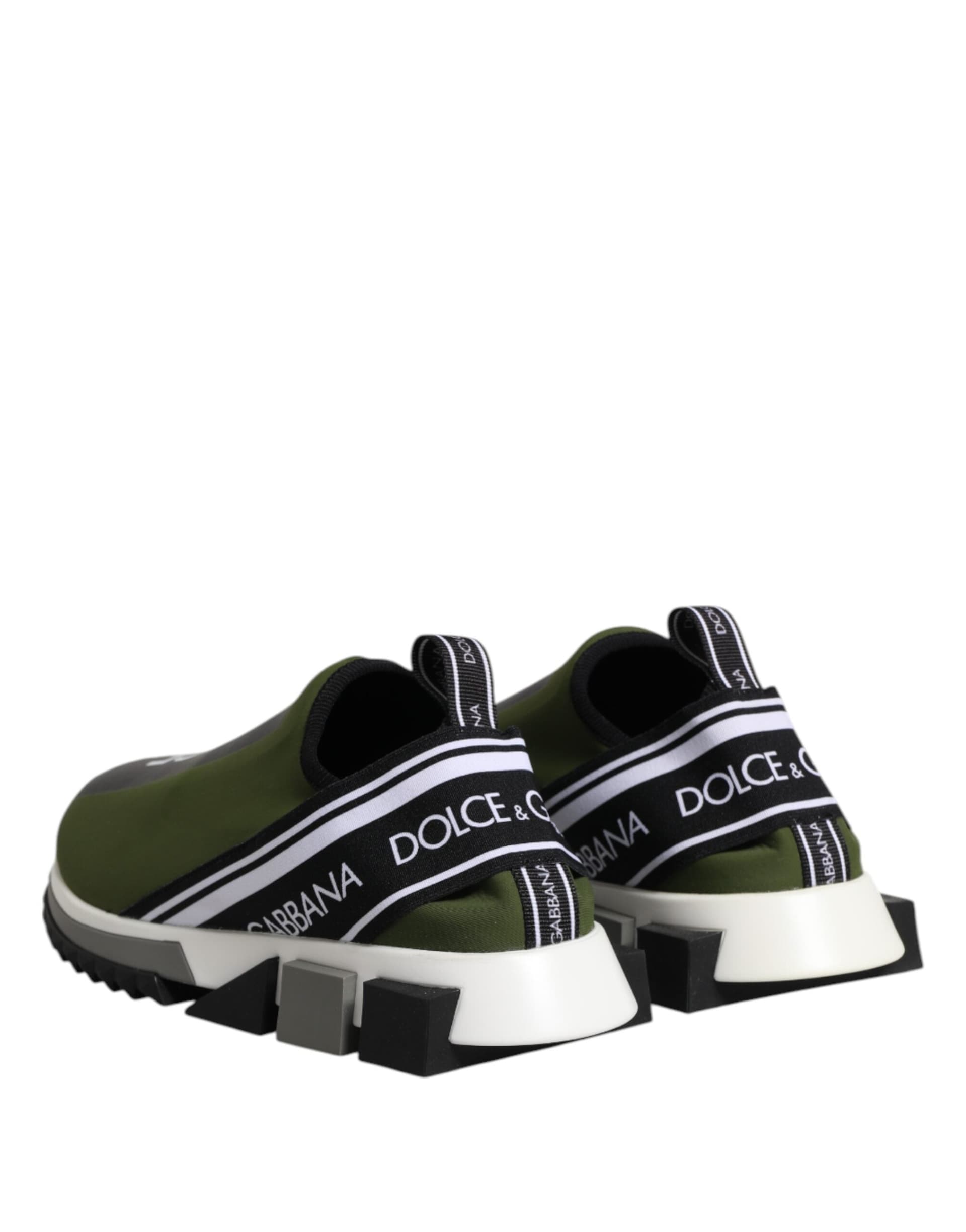 Dolce & Gabbana Green Black Slip On Sorrento Sneakers Shoes - 4
