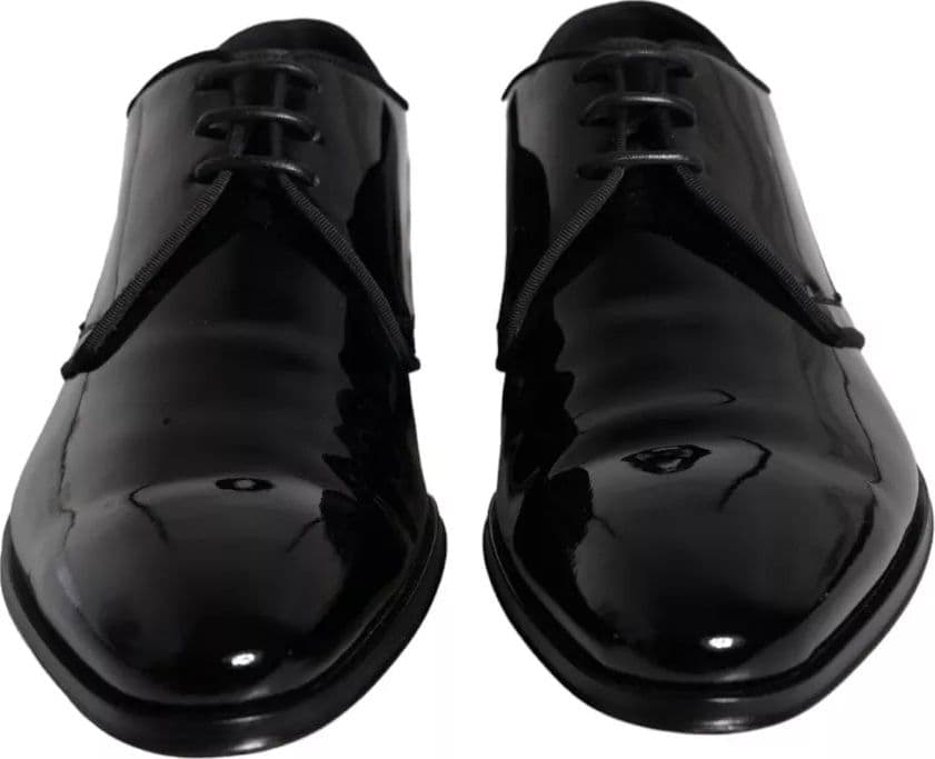 Dolce & Gabbana Black Calfskin Leather Derby Men Dress Shoes - 2