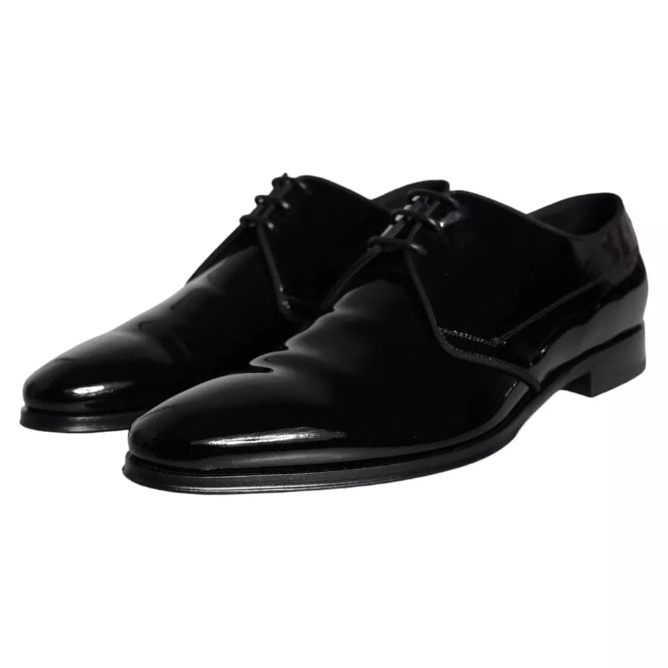 Dolce & Gabbana Black Calfskin Leather Derby Men Dress Shoes - 3