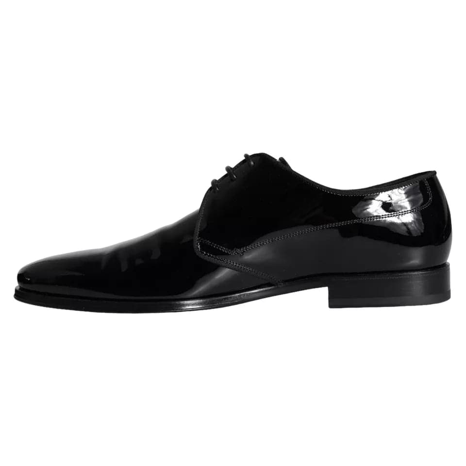 Dolce & Gabbana Black Calfskin Leather Derby Men Dress Shoes - 5