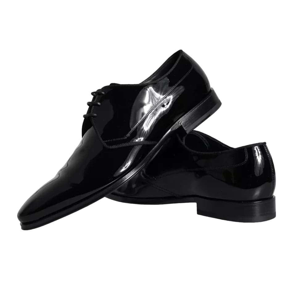 Dolce & Gabbana Black Calfskin Leather Derby Men Dress Shoes - 6