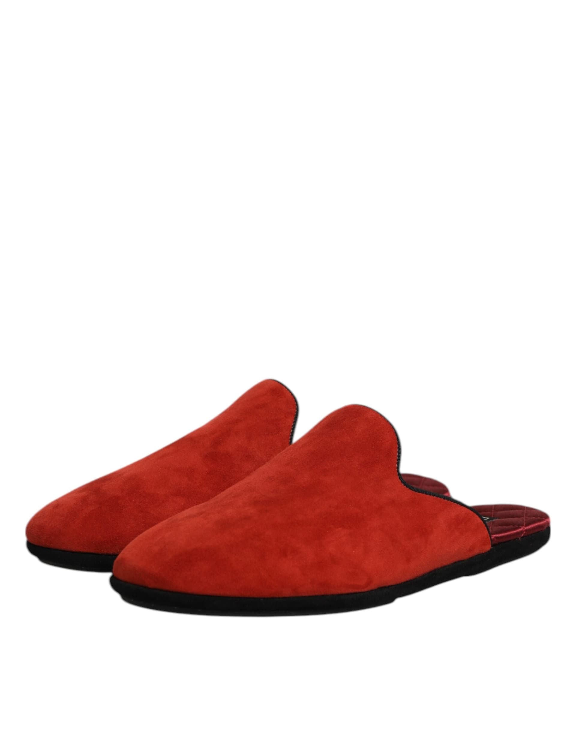 Dolce & Gabbana Orange Suede Slides Flat Slipper Shoes - 3