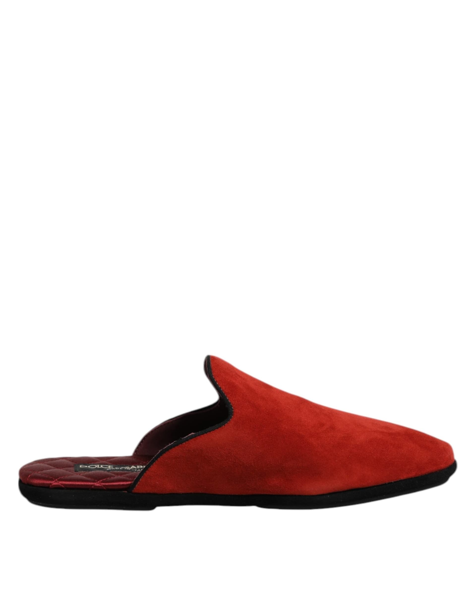 Dolce & Gabbana Orange Suede Slides Flat Slipper Shoes - 7