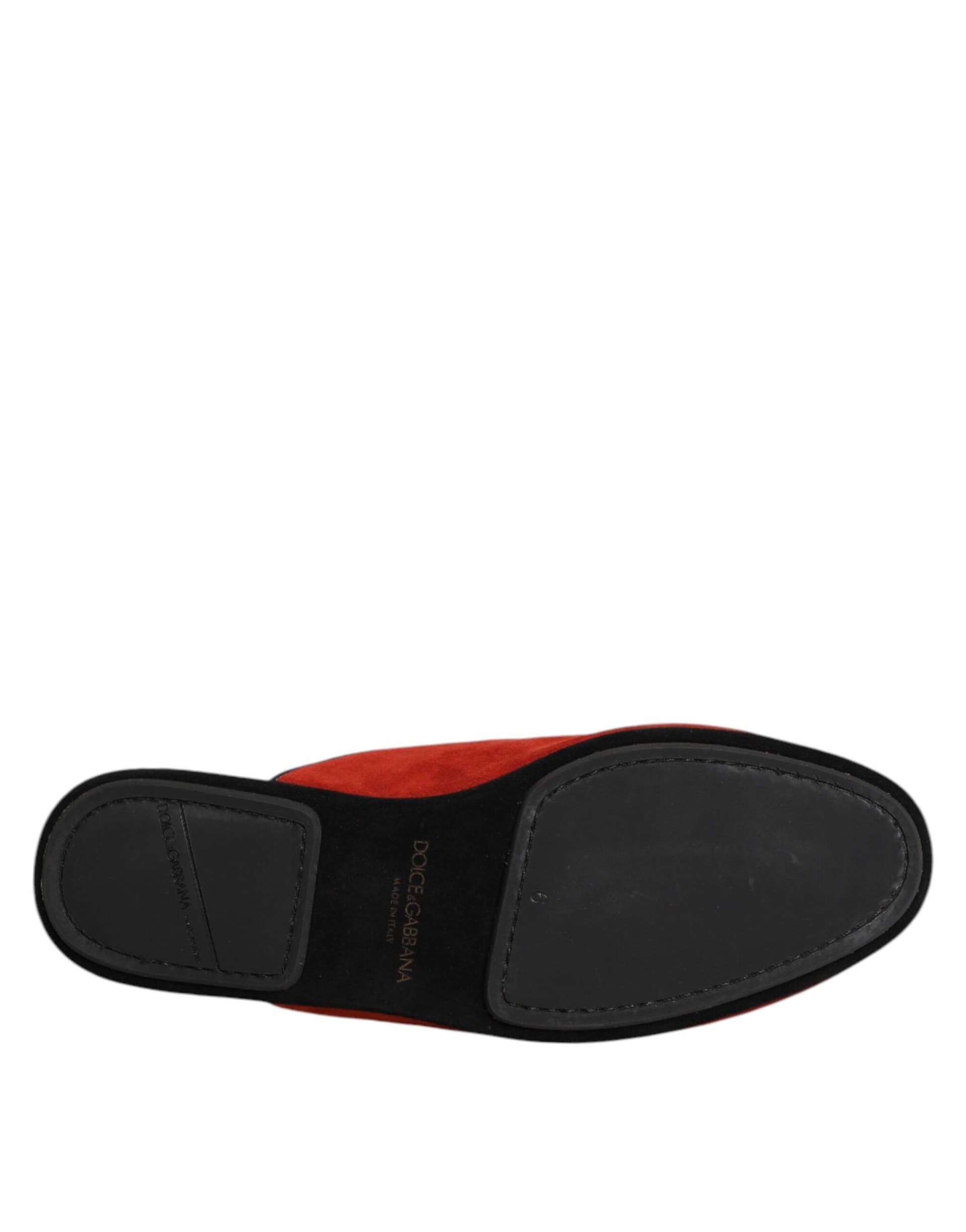 Dolce & Gabbana Orange Suede Slides Flat Slipper Shoes - 8